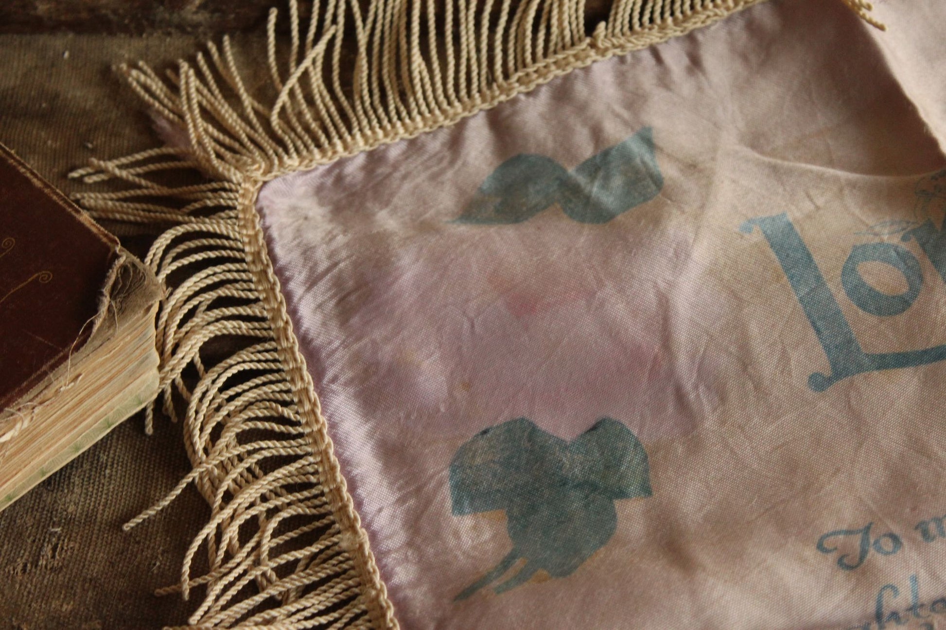 Vintage 1940s Long Beach CA Souvenir Pillowcase