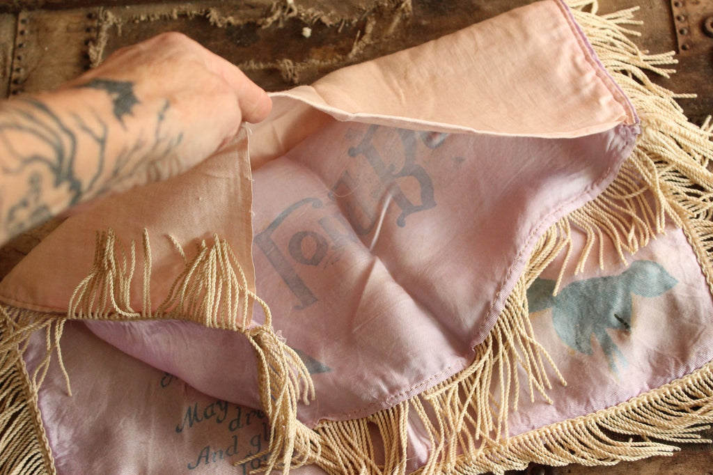 Vintage 1940s Long Beach CA Souvenir Pillowcase