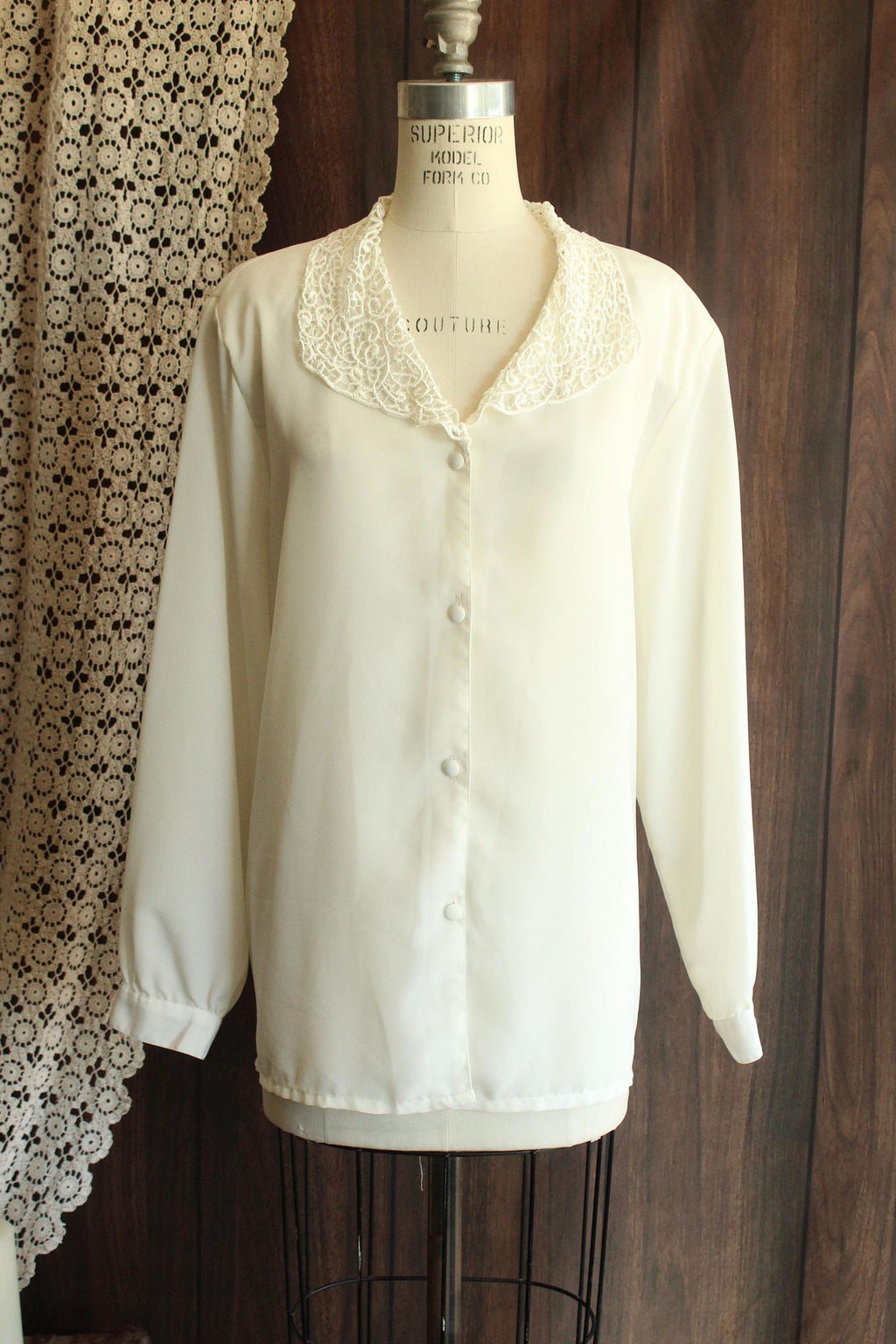 Vintage 1980s 1990s Volup Impressions White Button Down Blouse