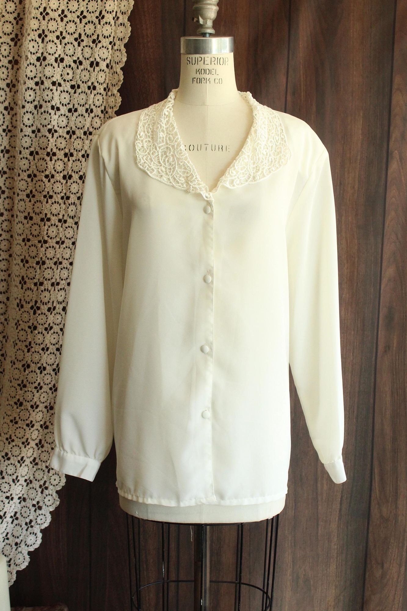 Vintage 1980s 1990s Volup Impressions White Button Down Blouse