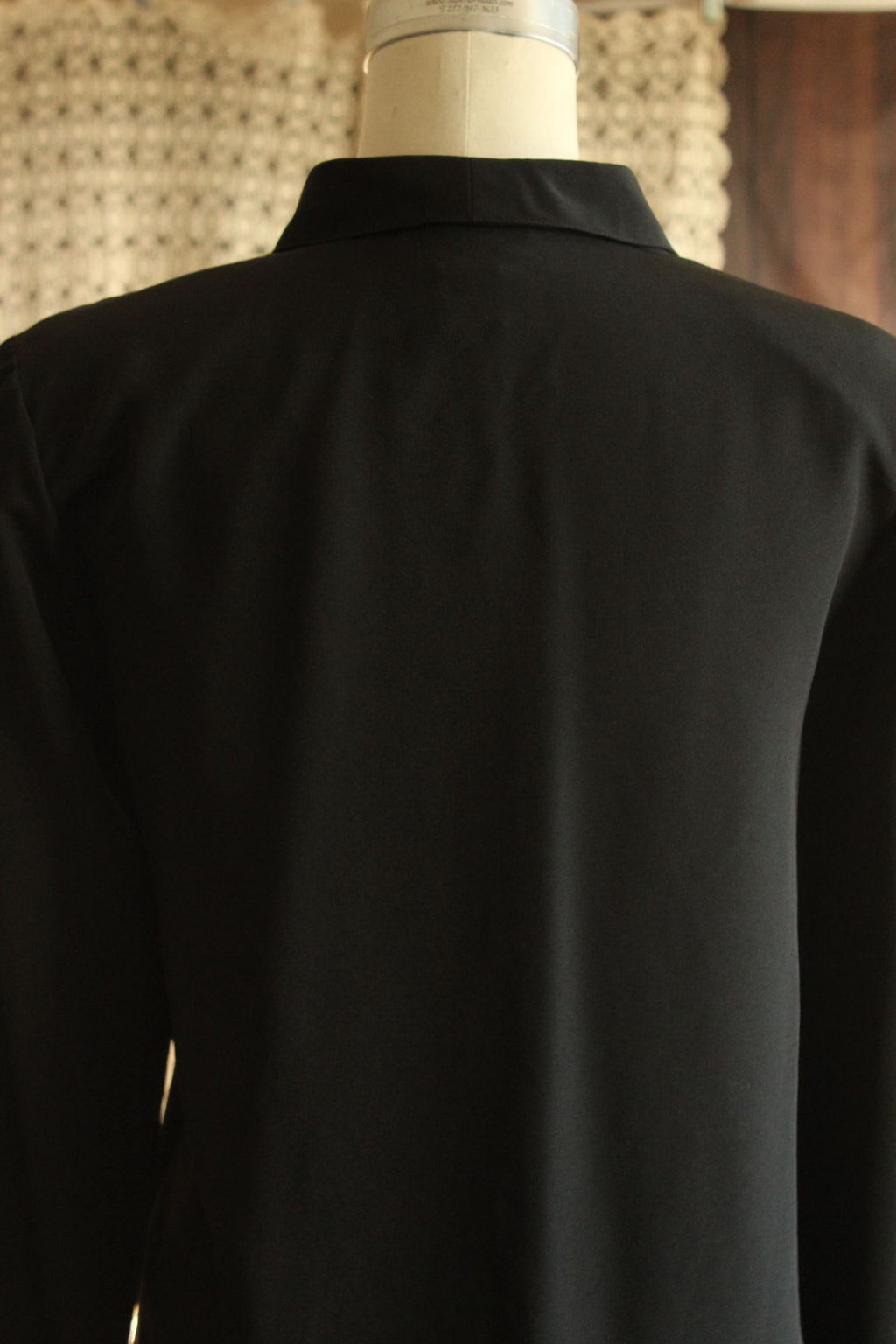 Vintage 1990s Neil Martin Black Long Sleeve Blouse