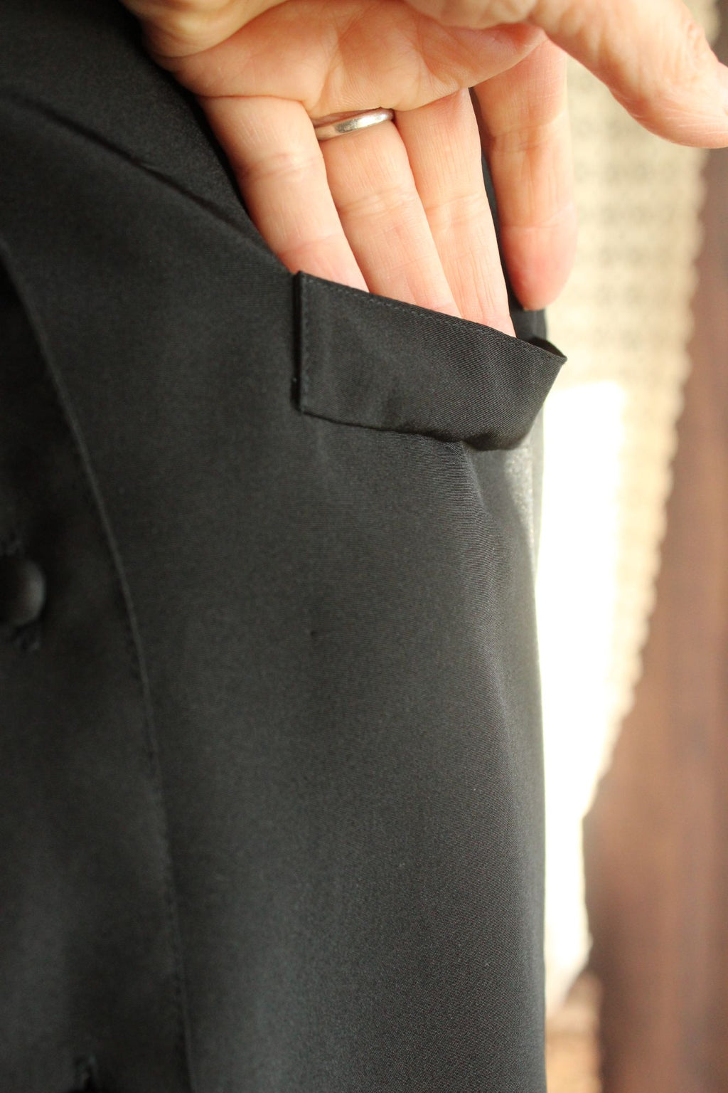 Vintage 1990s Neil Martin Black Long Sleeve Blouse