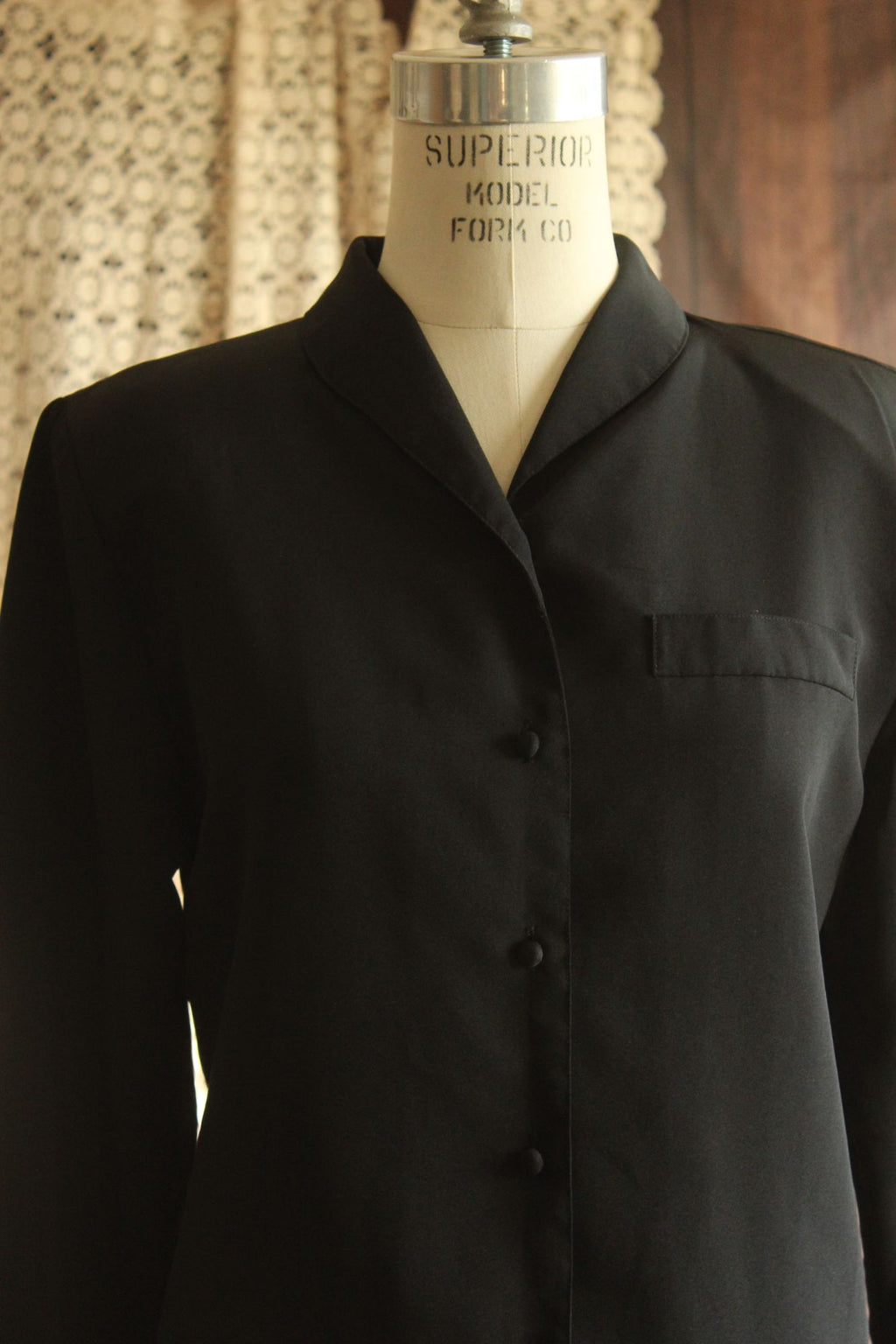Vintage 1990s Neil Martin Black Long Sleeve Blouse
