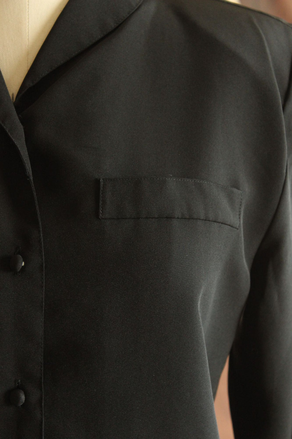 Vintage 1990s Neil Martin Black Long Sleeve Blouse