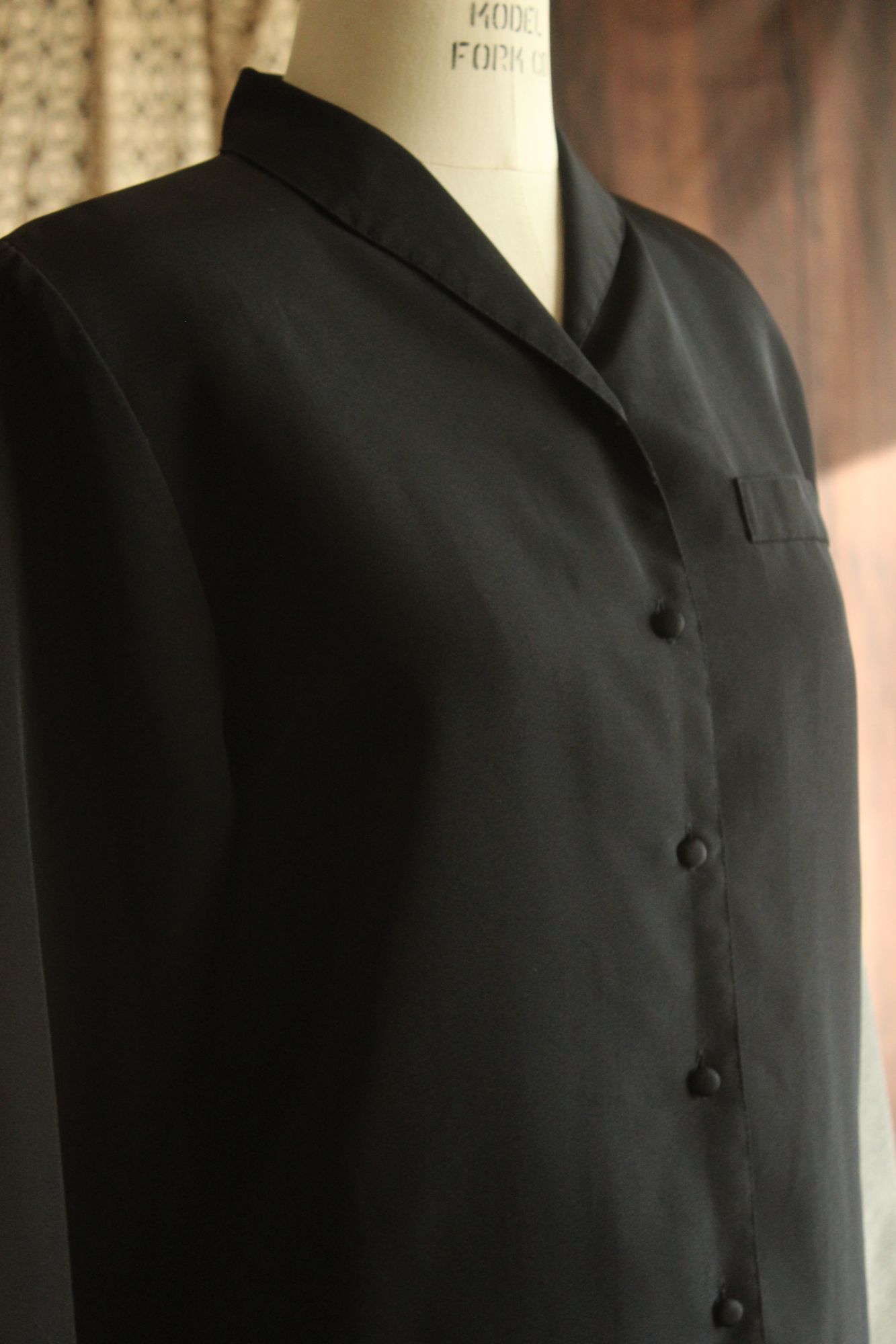 Vintage 1990s Neil Martin Black Long Sleeve Blouse