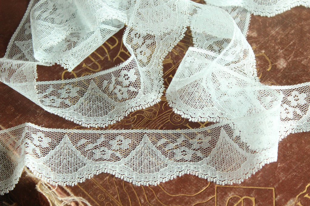 Vintage Blue Lace Trim, 1.25" wide, 3 Yards