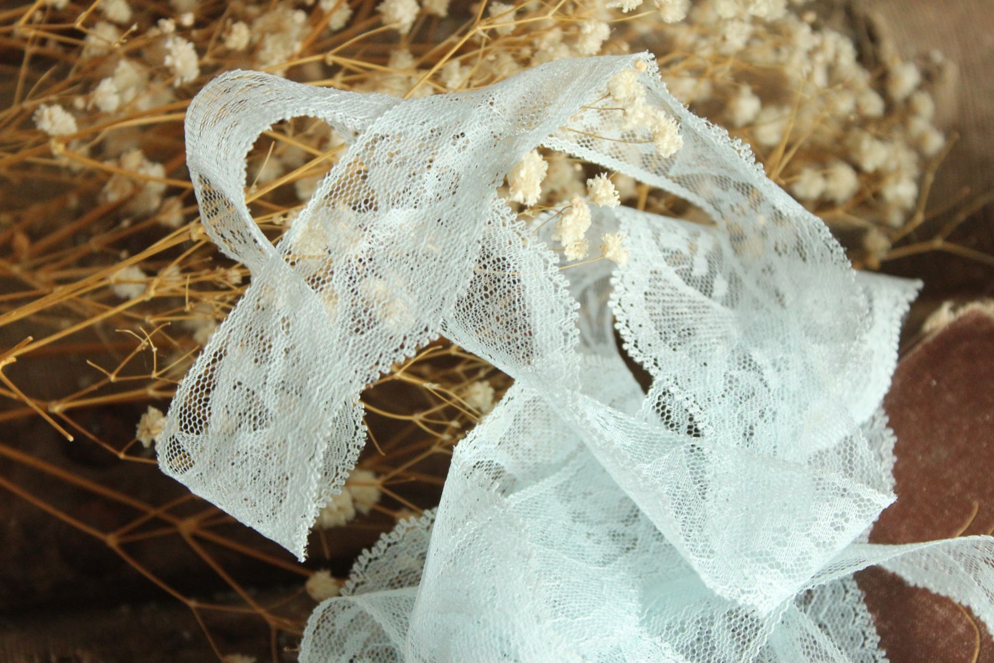 Vintage Blue Lace Trim, 1.25" wide, 3 Yards