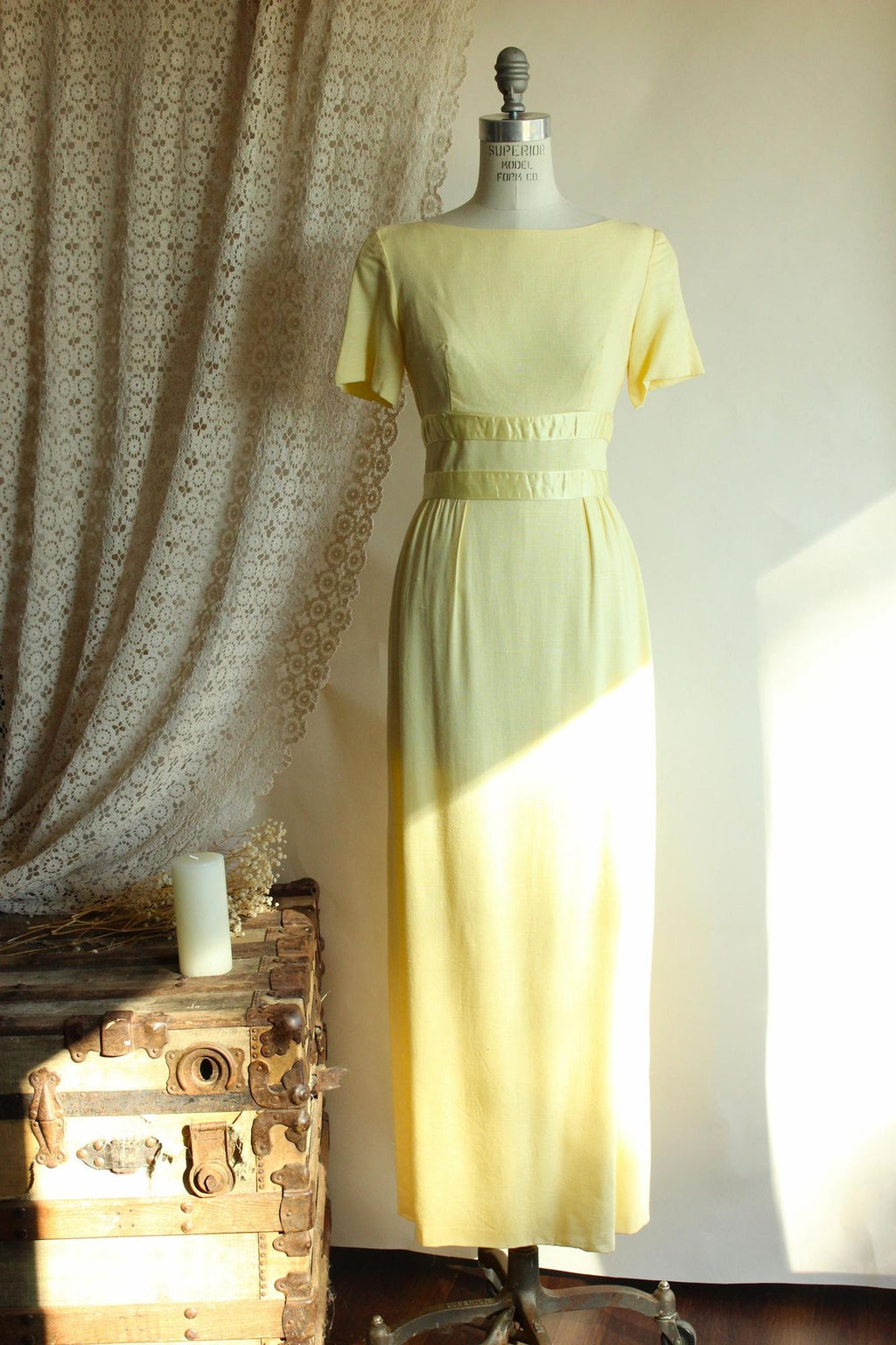 Vintage 1970's Yellow Full Length Maxidress
