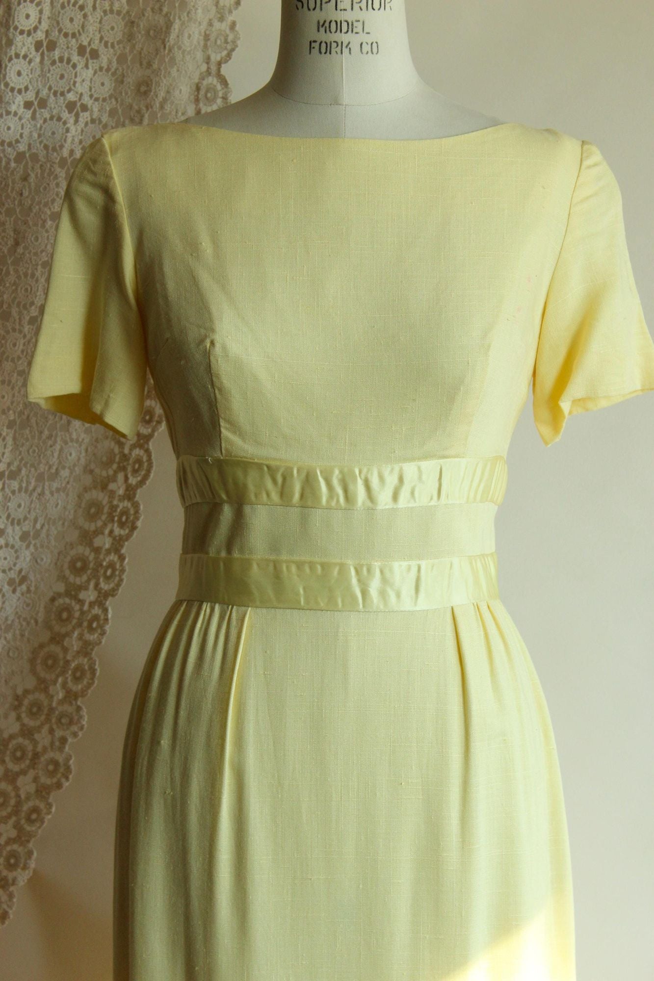 Vintage 1970's Yellow Full Length Maxidress