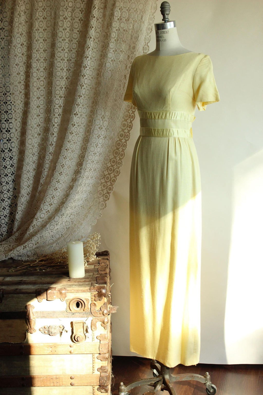 Vintage 1970's Yellow Full Length Maxidress