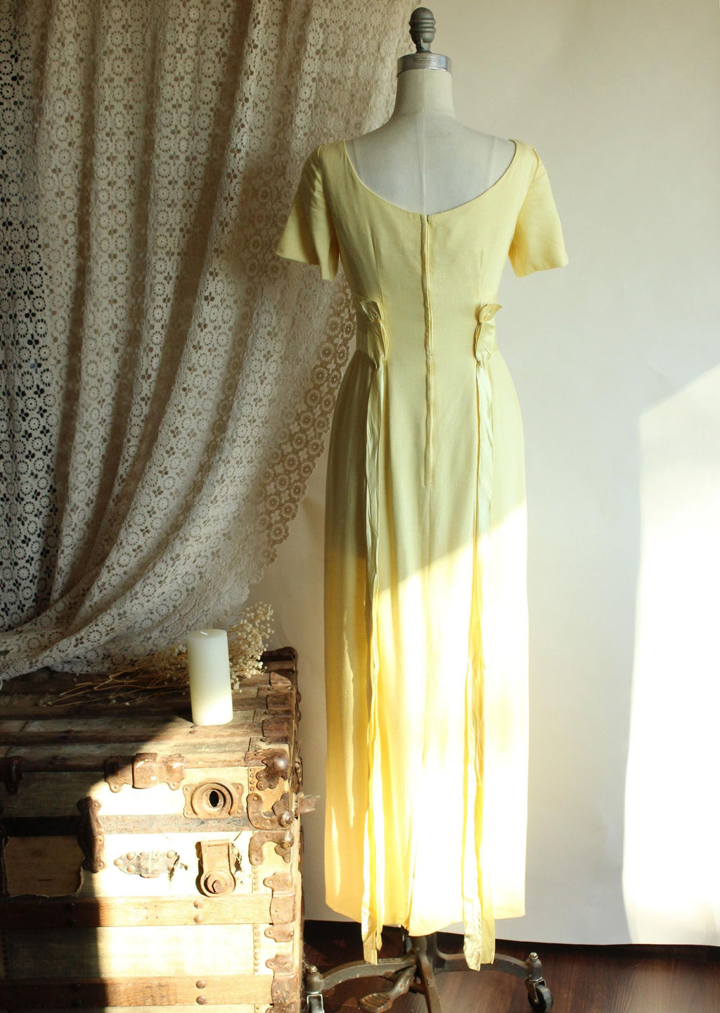 Vintage 1970's Yellow Full Length Maxidress