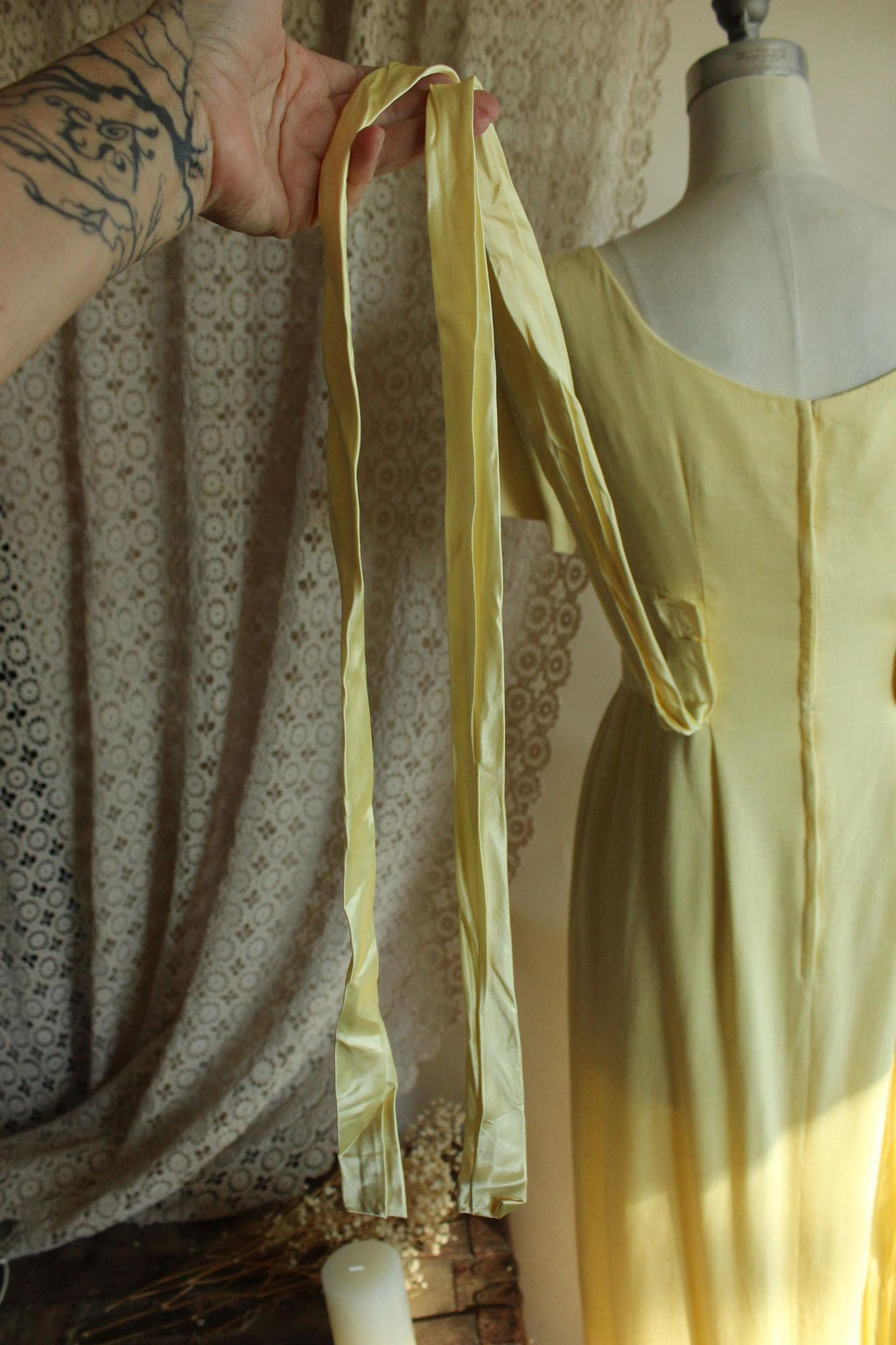 Vintage 1970's Yellow Full Length Maxidress