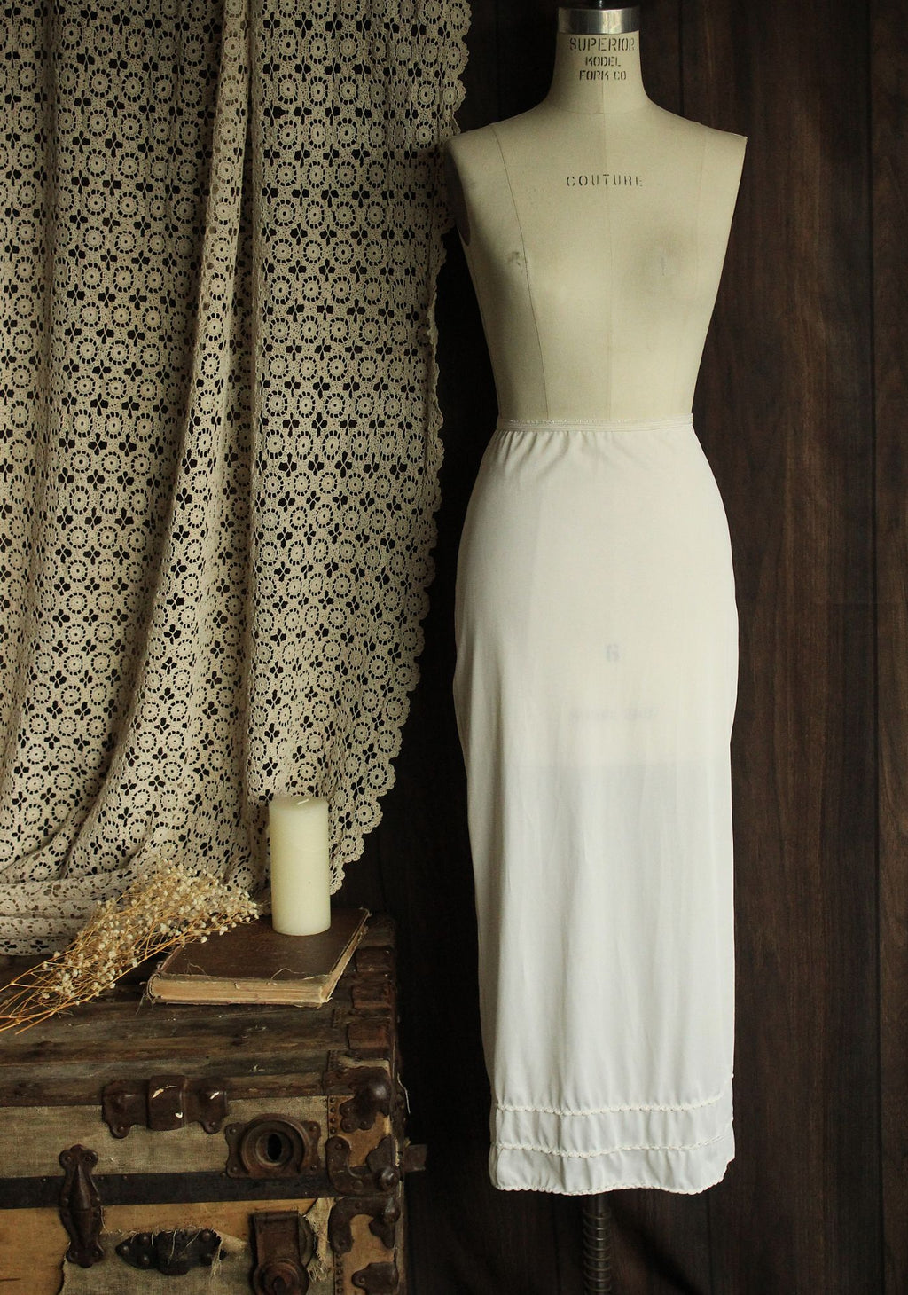 Vintage 1960s American Maid White Nylon Half Slip