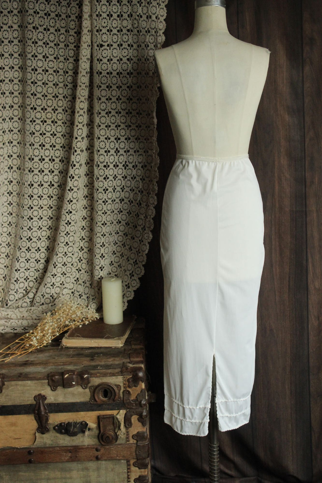 Vintage 1960s American Maid White Nylon Half Slip