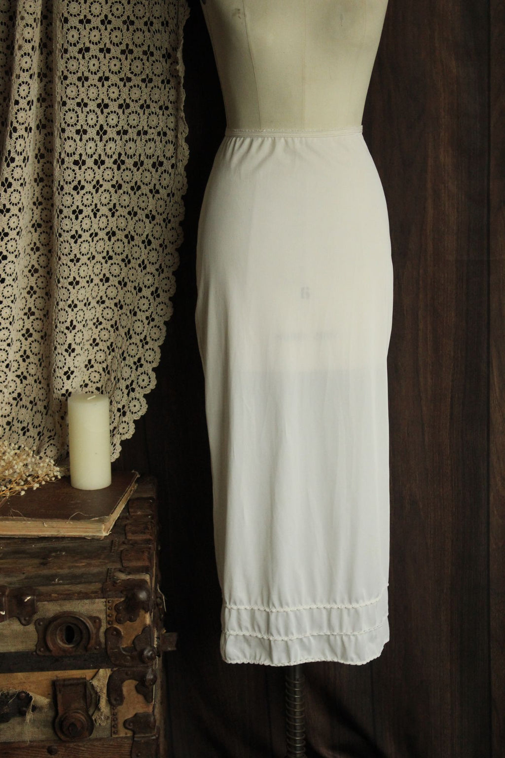 Vintage 1960s American Maid White Nylon Half Slip