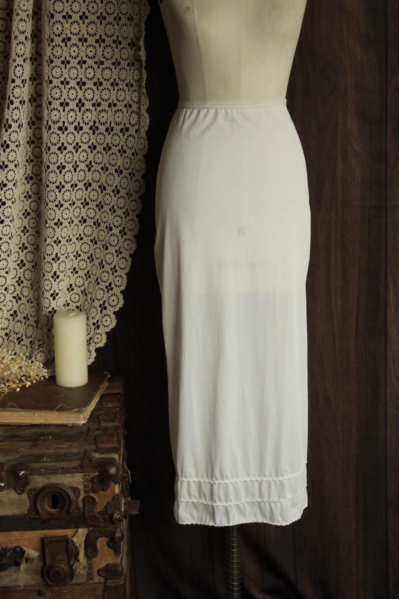 Vintage 1960s American Maid White Nylon Half Slip