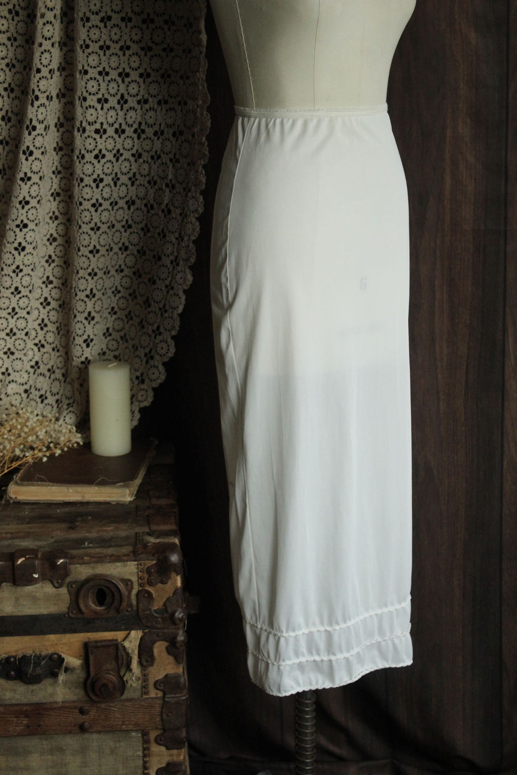Vintage 1960s American Maid White Nylon Half Slip