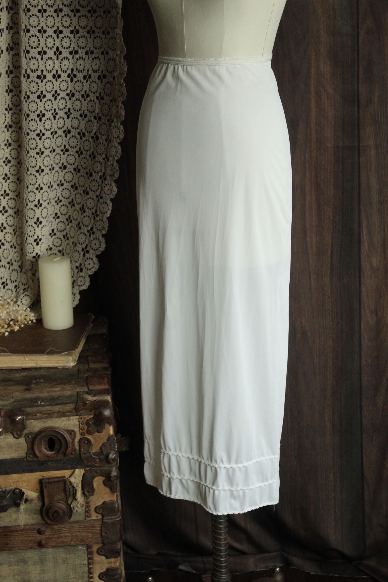 Vintage 1960s American Maid White Nylon Half Slip