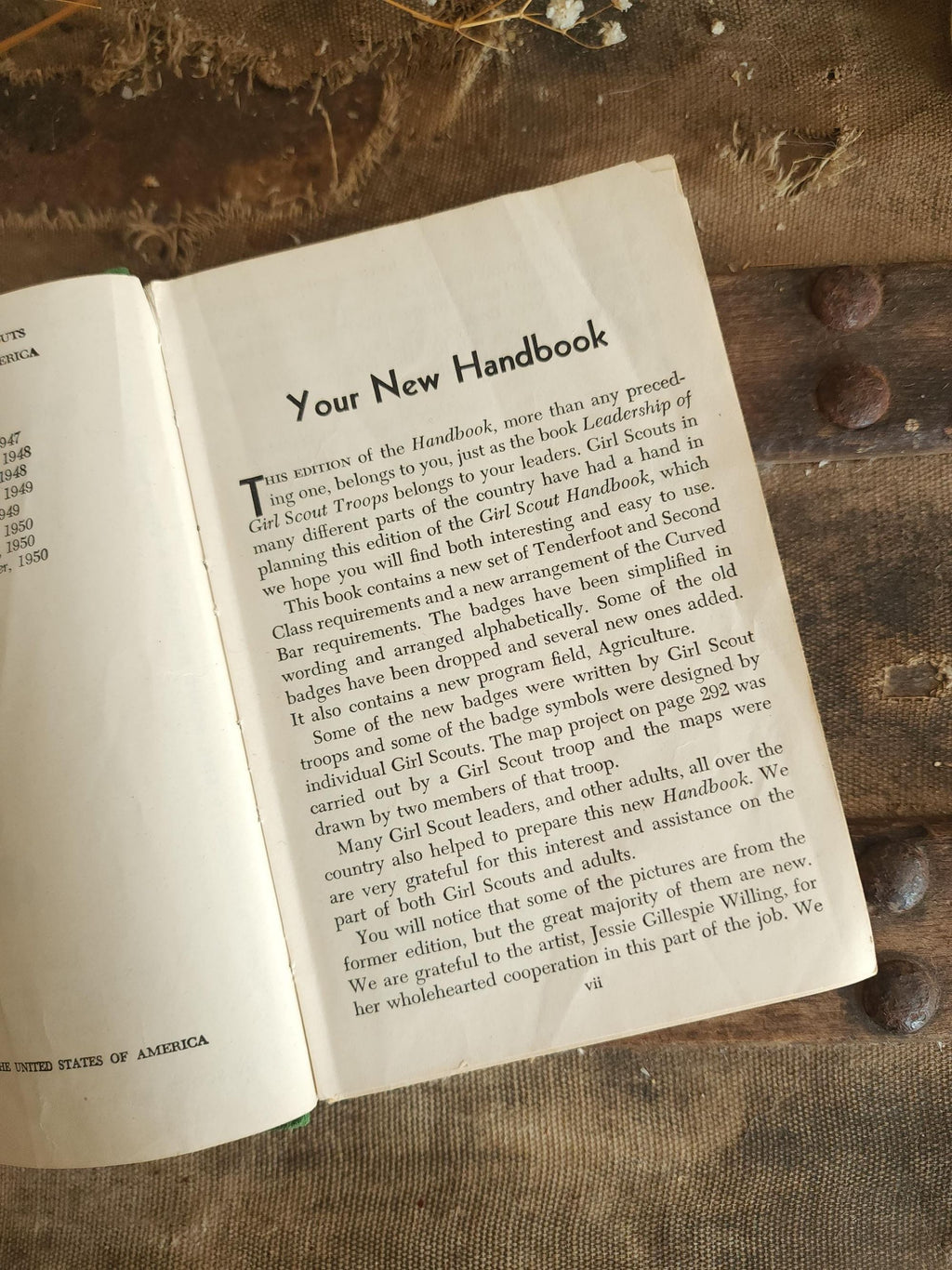 Vintage 1950s Book, "Girl Scout Handbook, Intermediate Program"