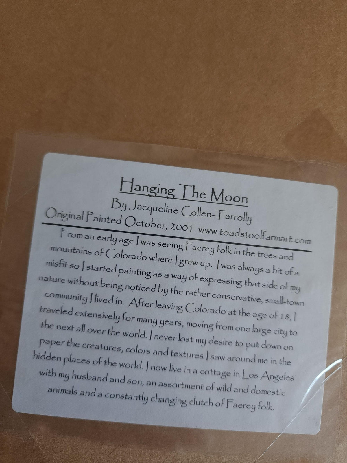 Vintage 2000s "Hanging the Moon" Print Double Matted in Black Frame