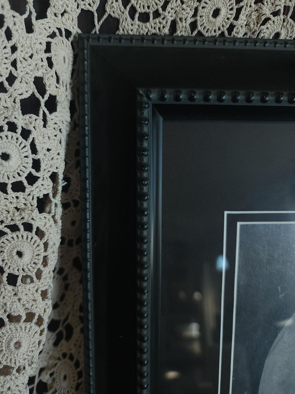 Vintage 2000s "Hanging the Moon" Print Double Matted in Black Frame