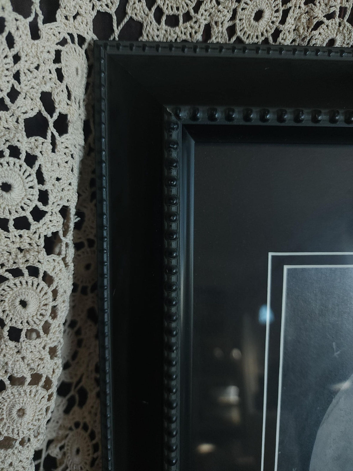 Vintage 2000s "Hanging the Moon" Print Double Matted in Black Frame