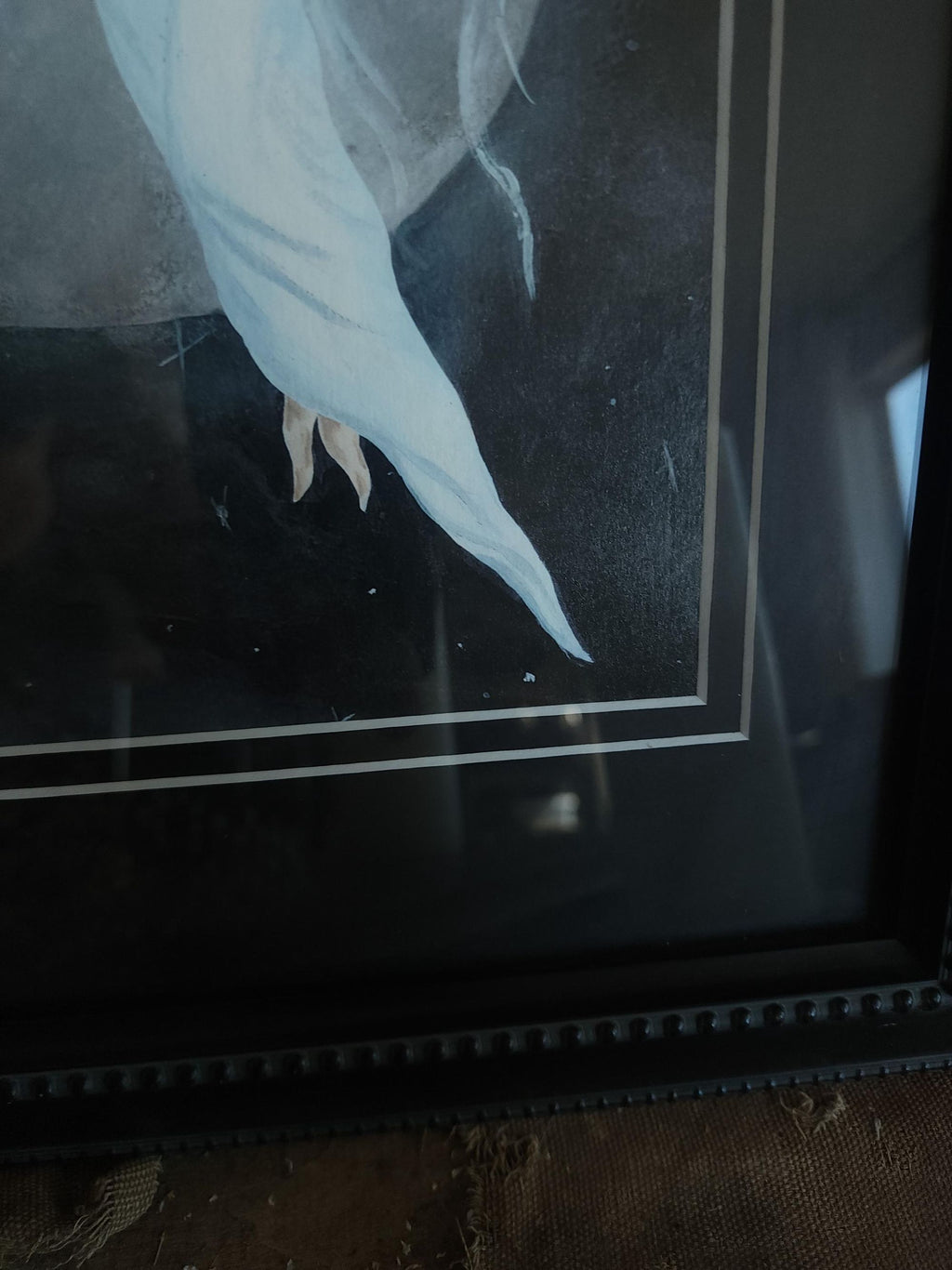 Vintage 2000s "Hanging the Moon" Print Double Matted in Black Frame