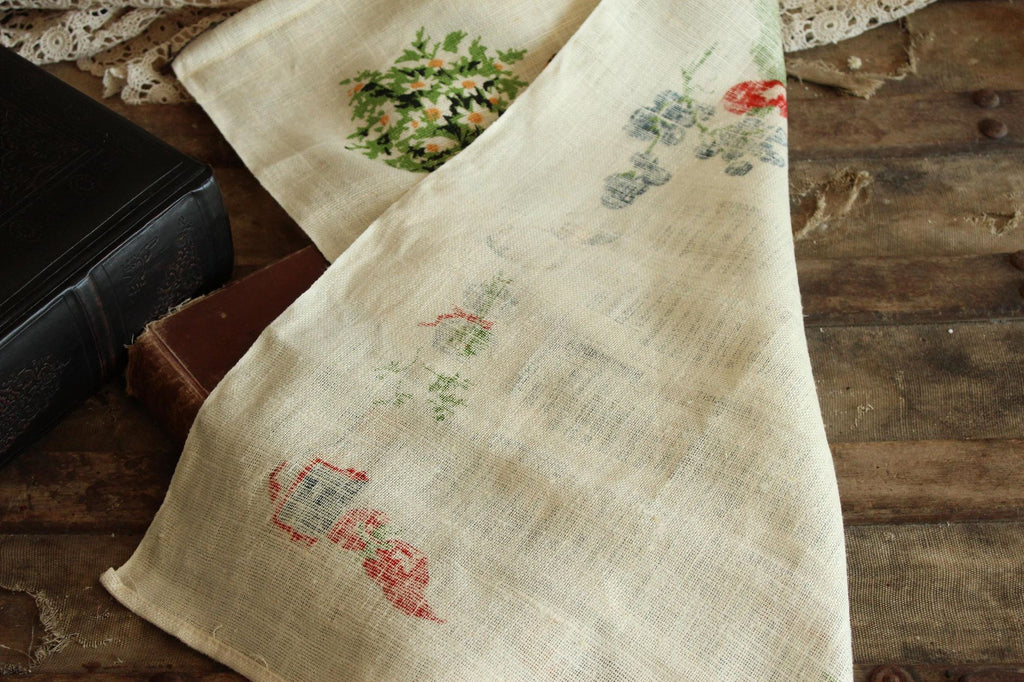 Vintage 1970 Calendar Towel with Hanging Rod