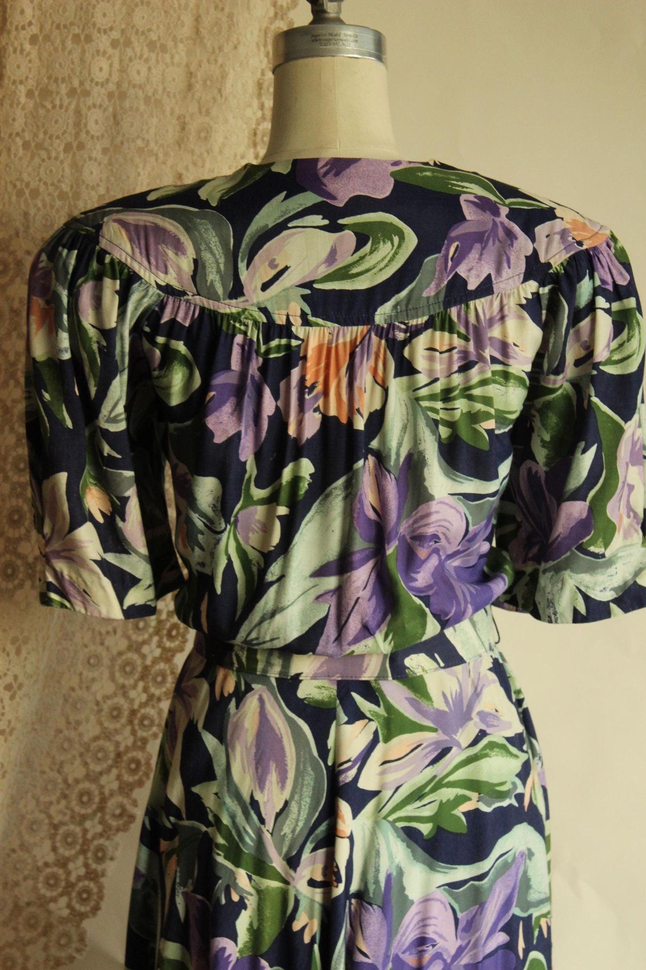 Vintage 1980's Ed Michaels by Melanie Drucher Dress with Pockets and Belt