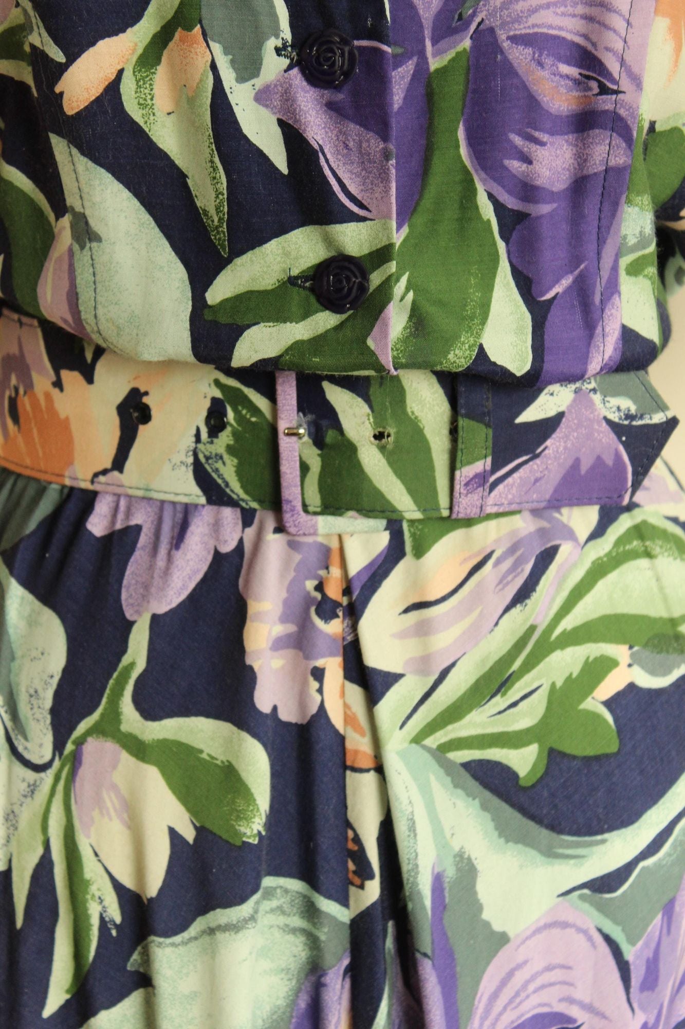 Vintage 1980's Ed Michaels by Melanie Drucher Dress with Pockets and Belt