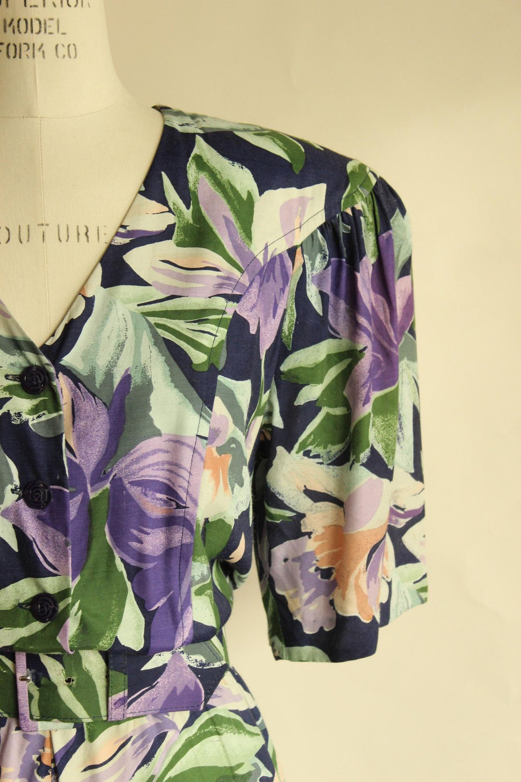 Vintage 1980's Ed Michaels by Melanie Drucher Dress with Pockets and Belt