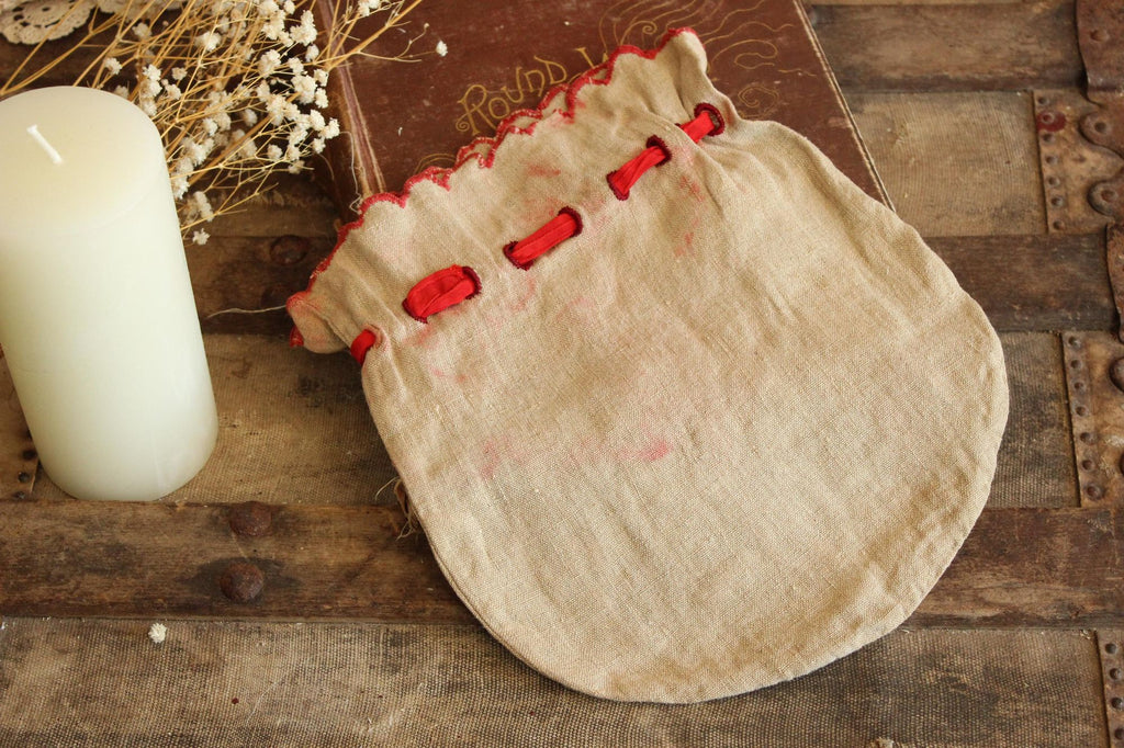 Vintage 1930s 1940s Drawstring Bag
