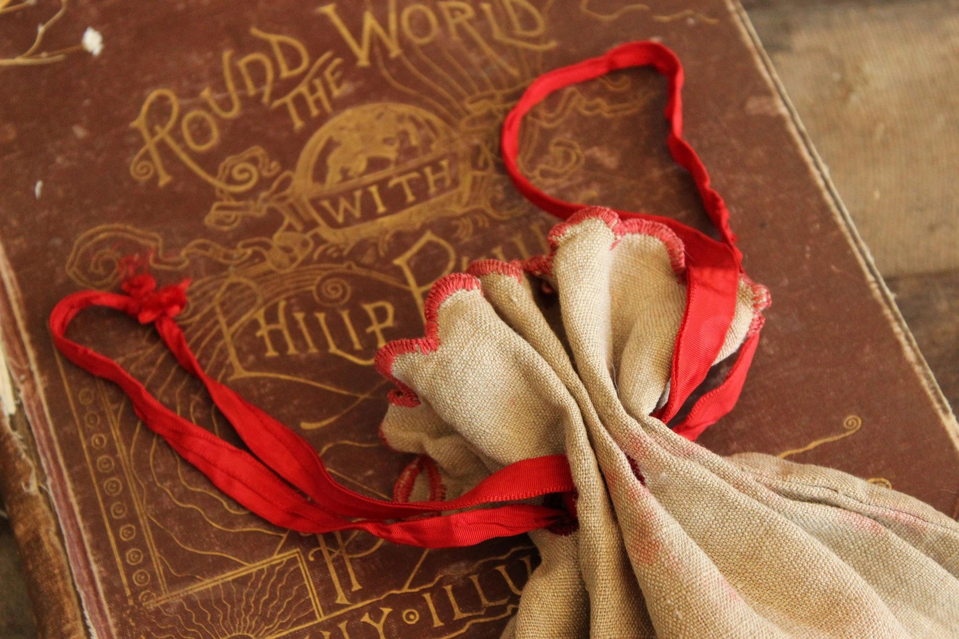 Vintage 1930s 1940s Drawstring Bag