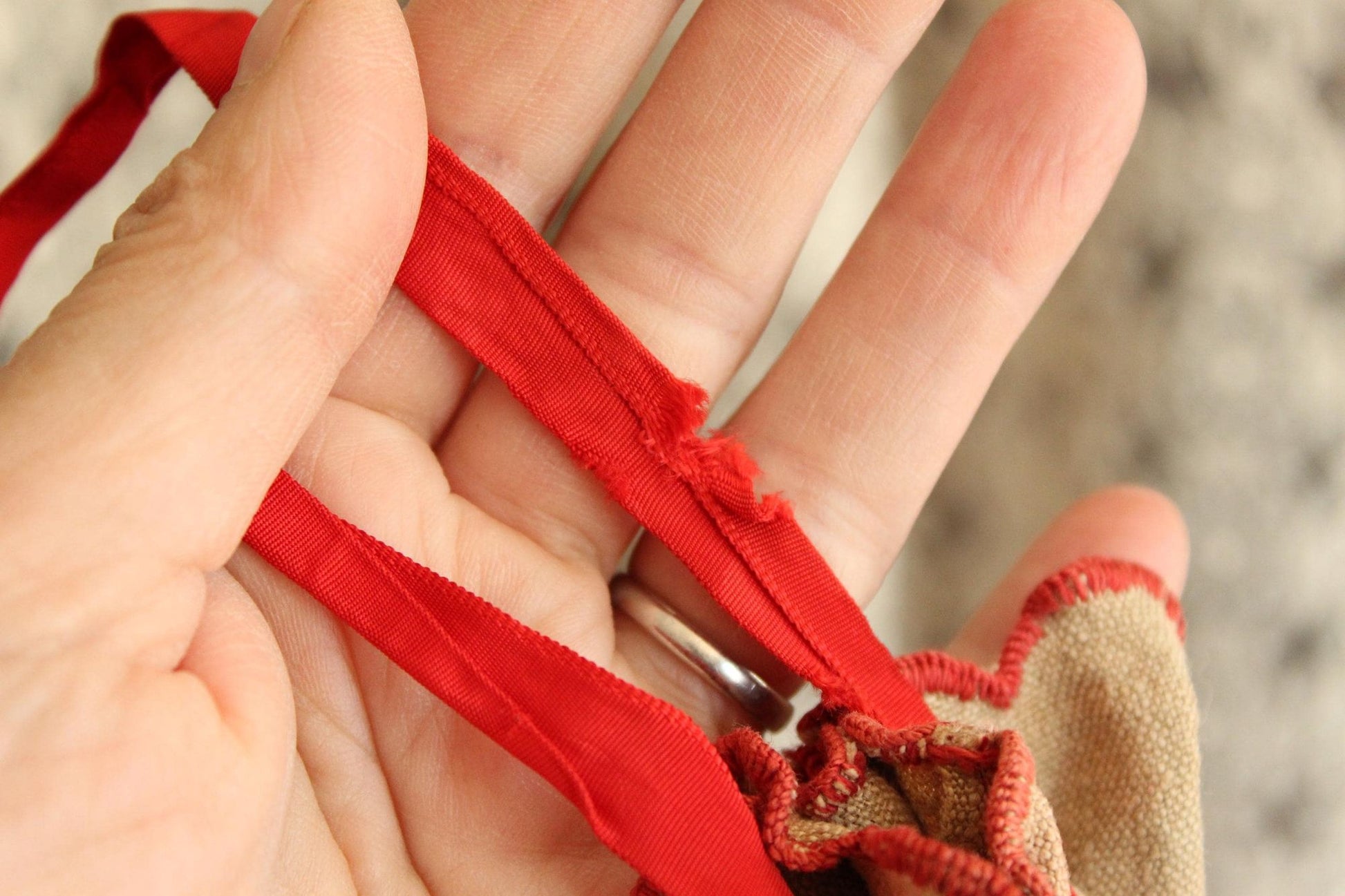 Vintage 1930s 1940s Drawstring Bag