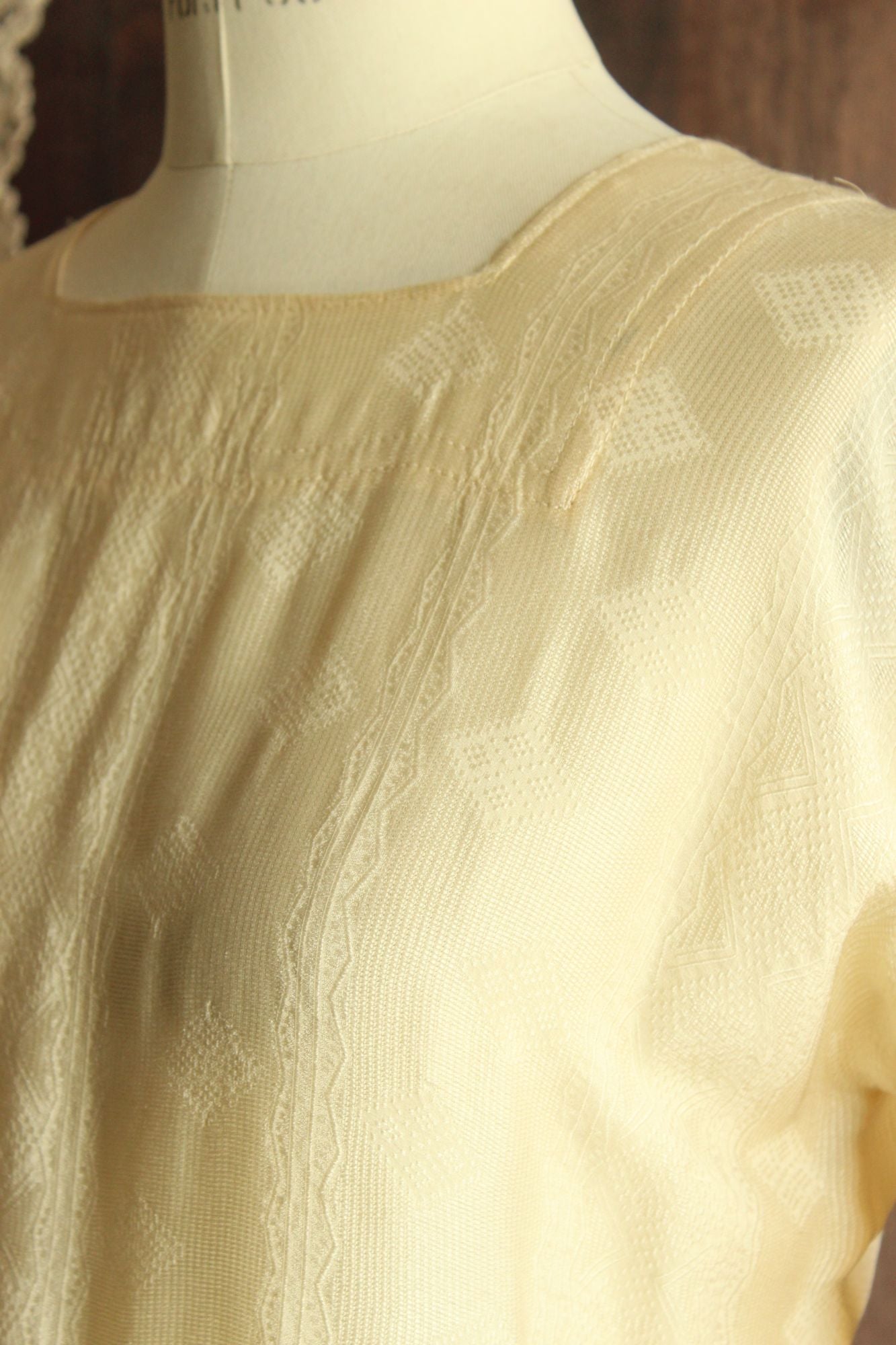 Vintage 1960s  Ivory Silk  Blouse and Skirt