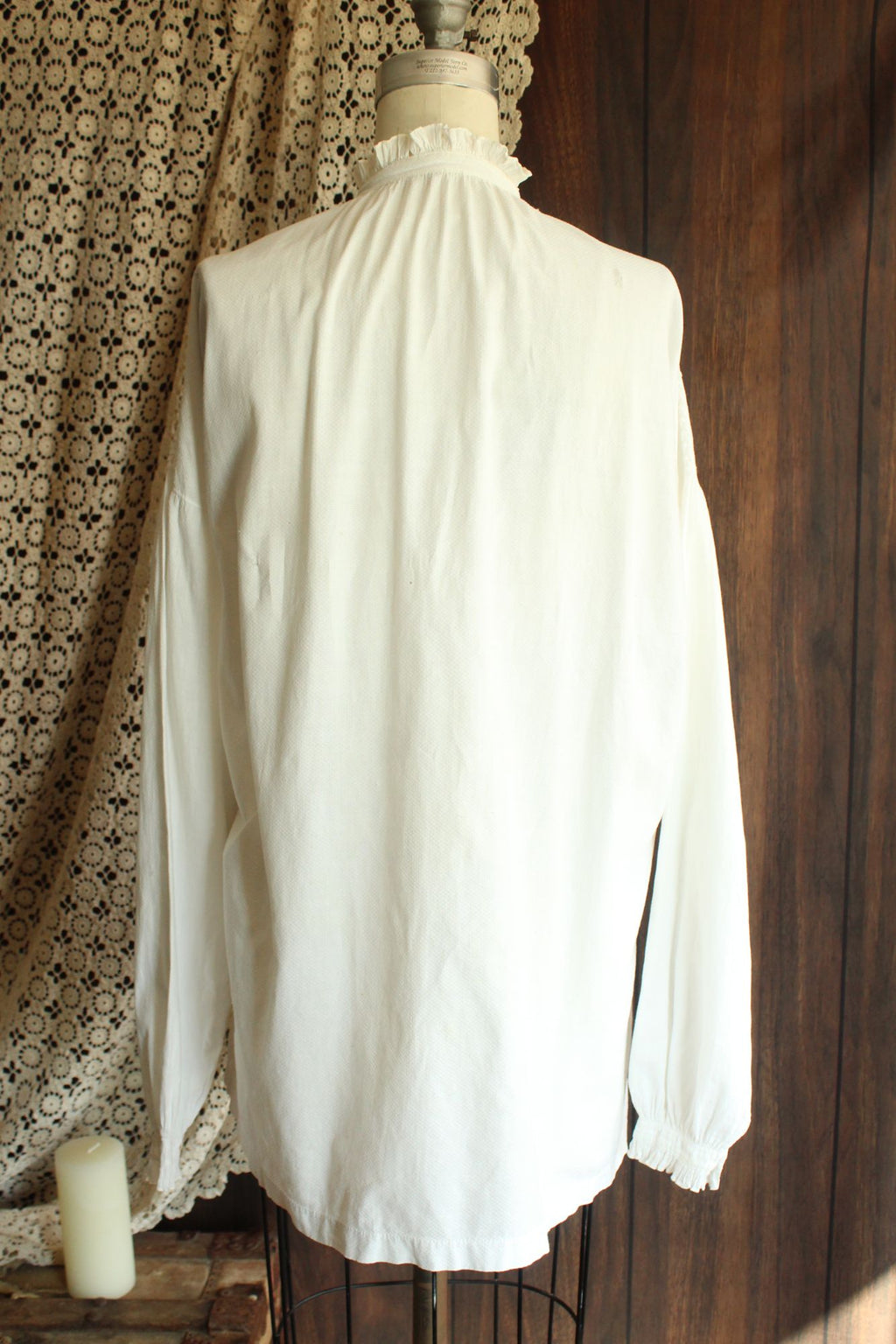 Vintage Antique 1900s Victorian Volup White Cotton Shirt