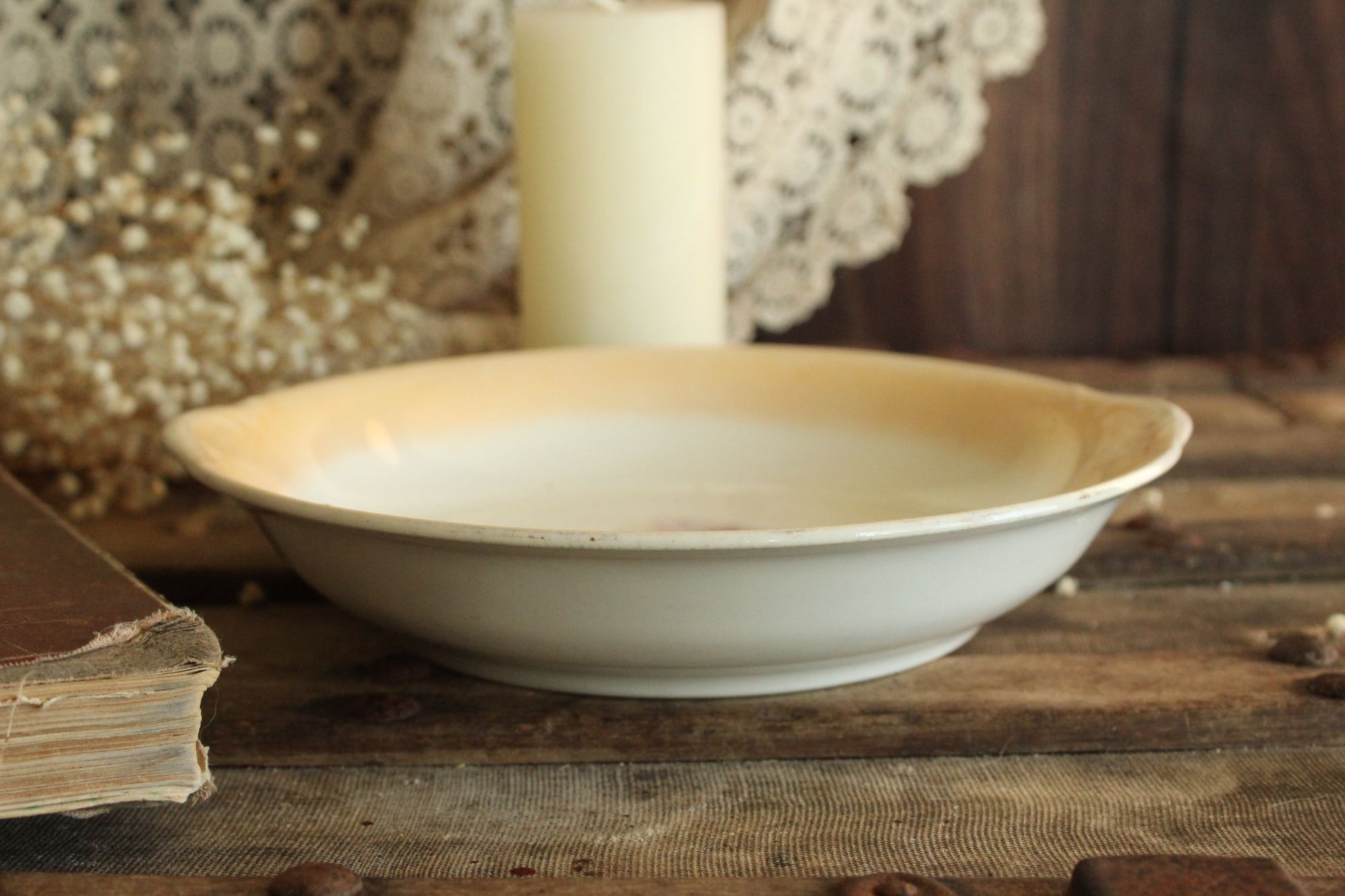 Vintage 1950s Lusterware Serving Bowl