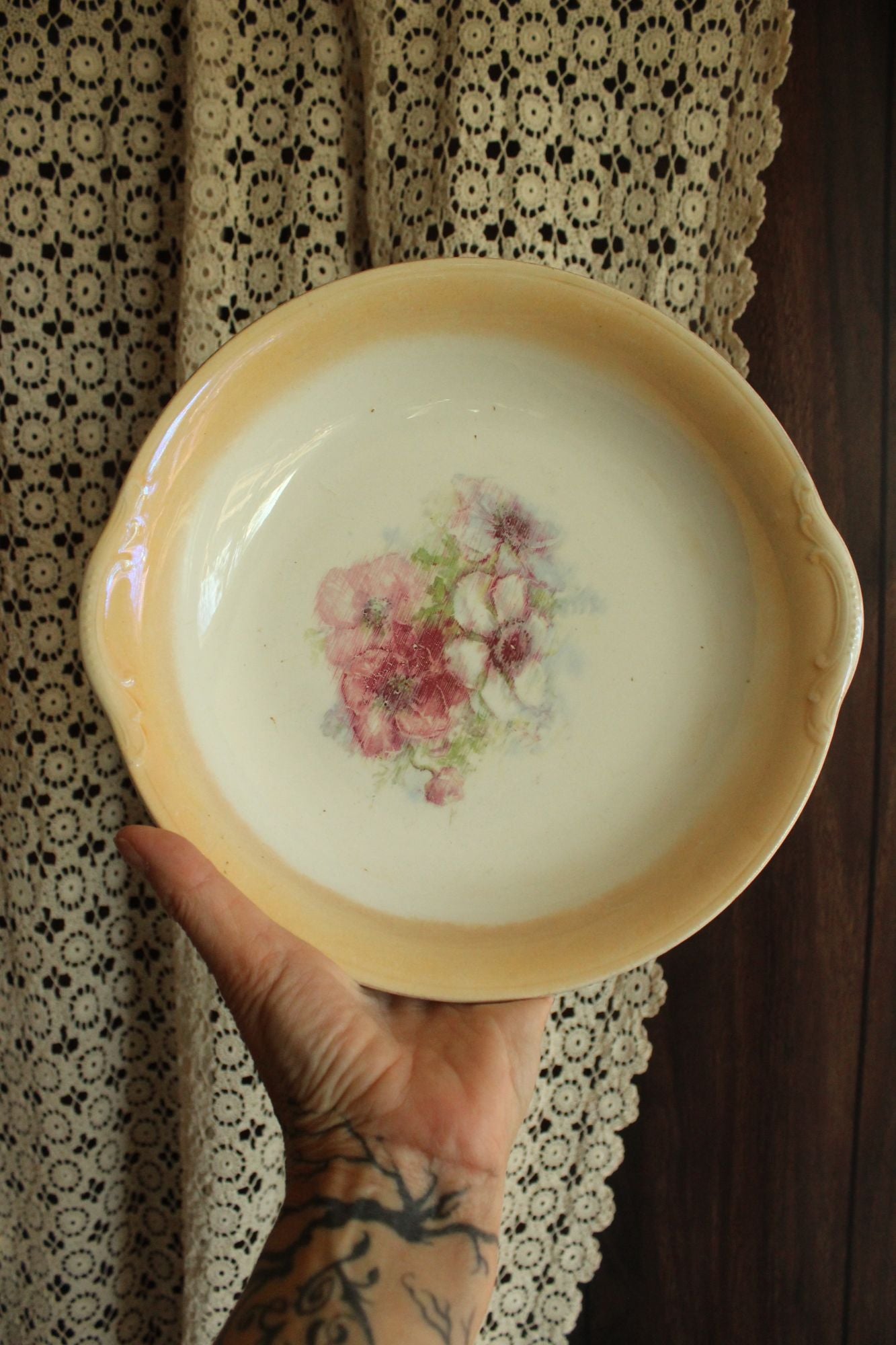 Vintage 1950s Lusterware Serving Bowl