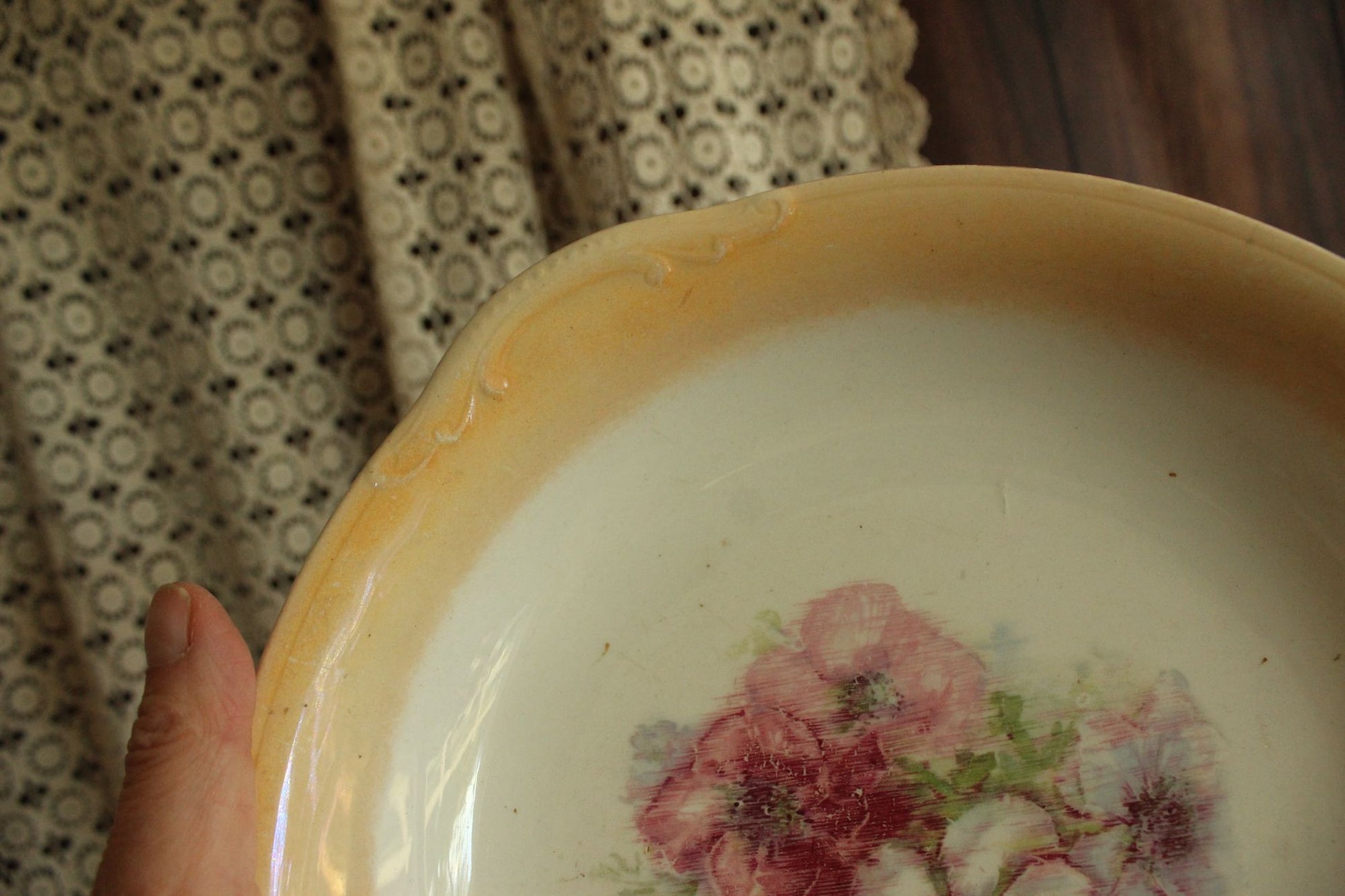 Vintage 1950s Lusterware Serving Bowl