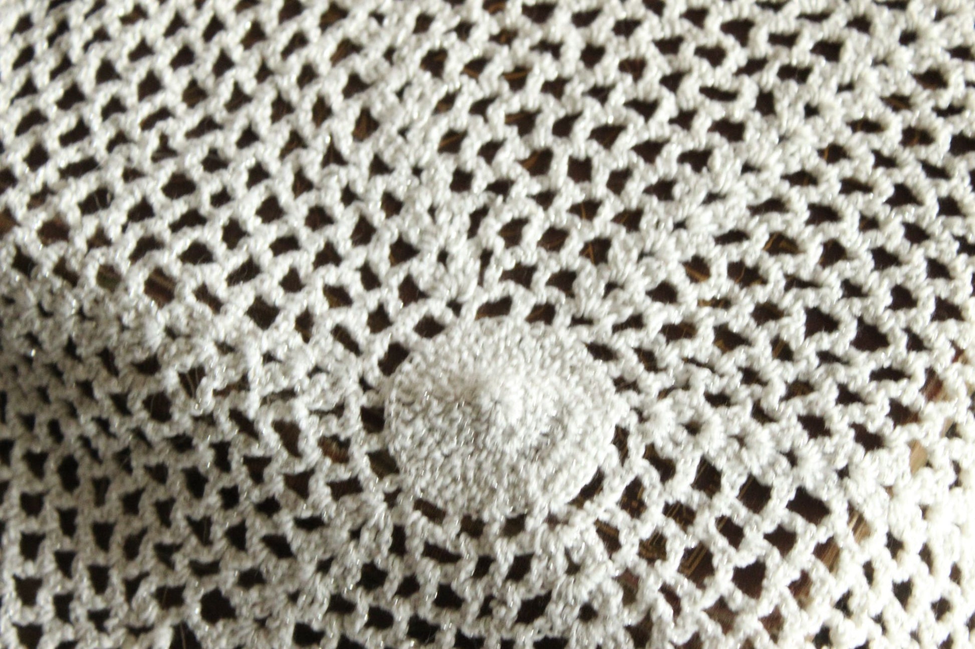 Vintage Doily with Silver Threads