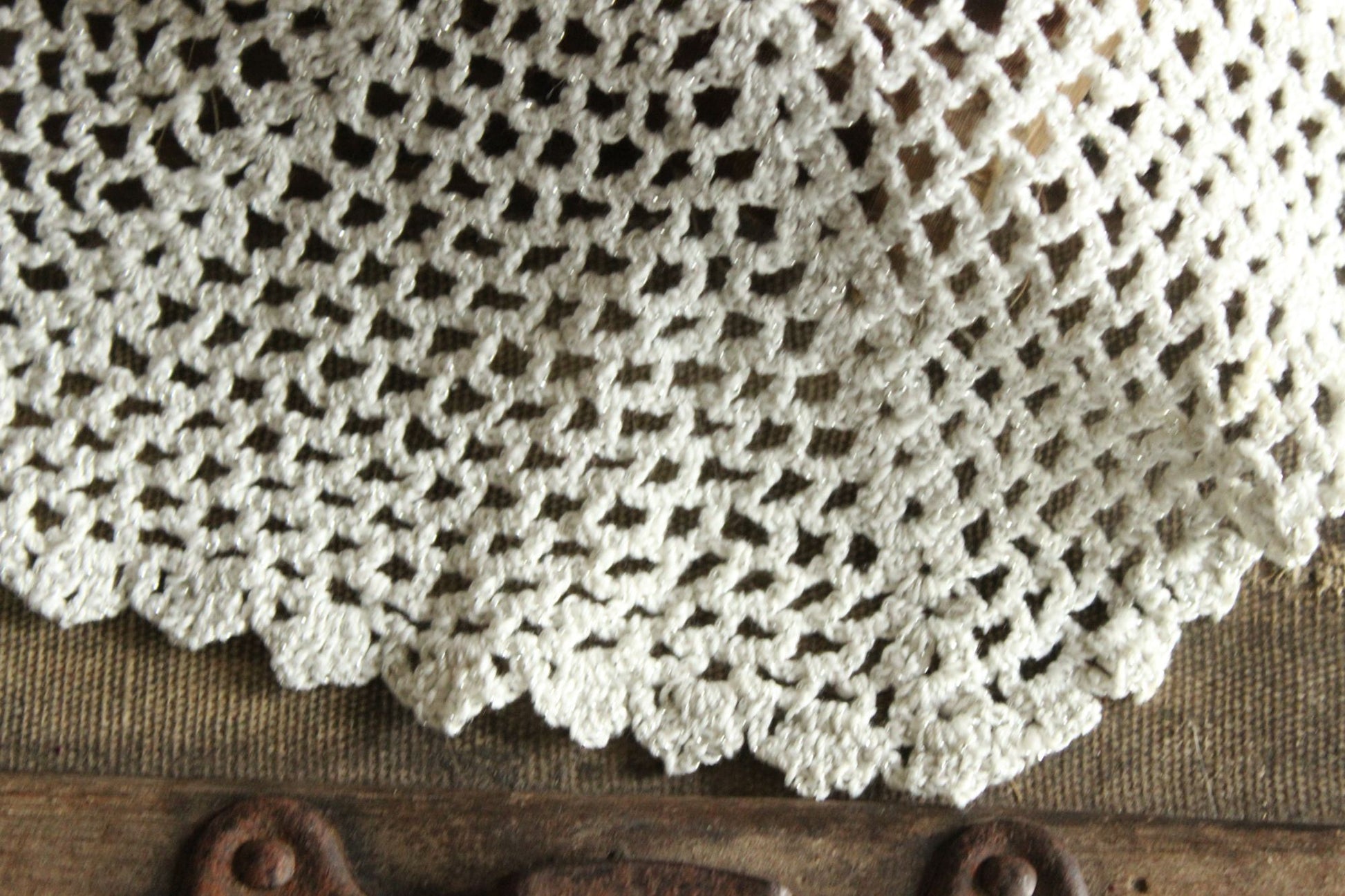 Vintage Doily with Silver Threads