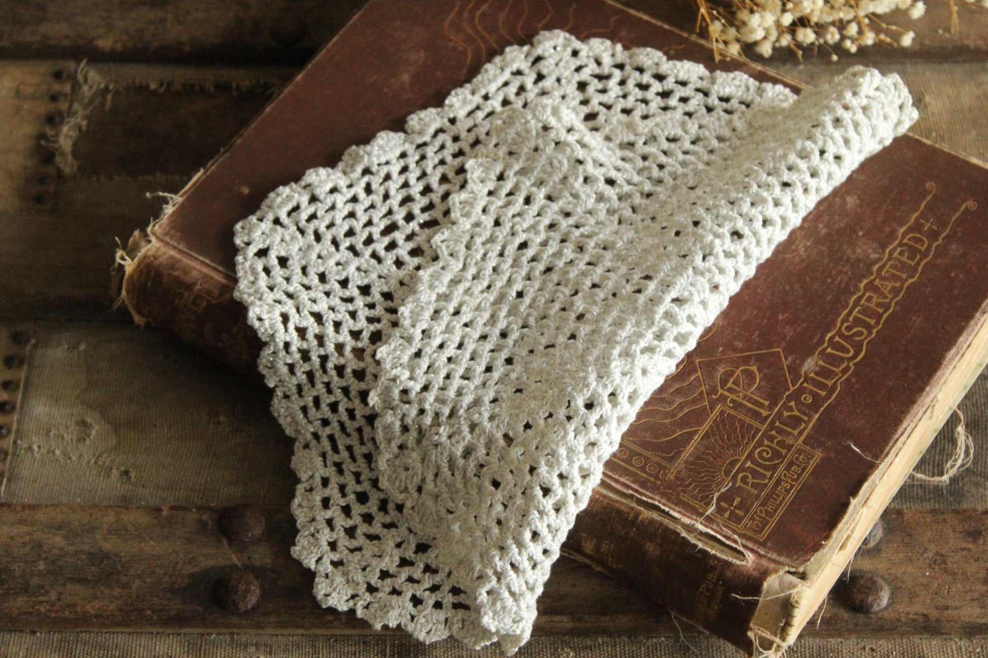 Vintage Doily with Silver Threads