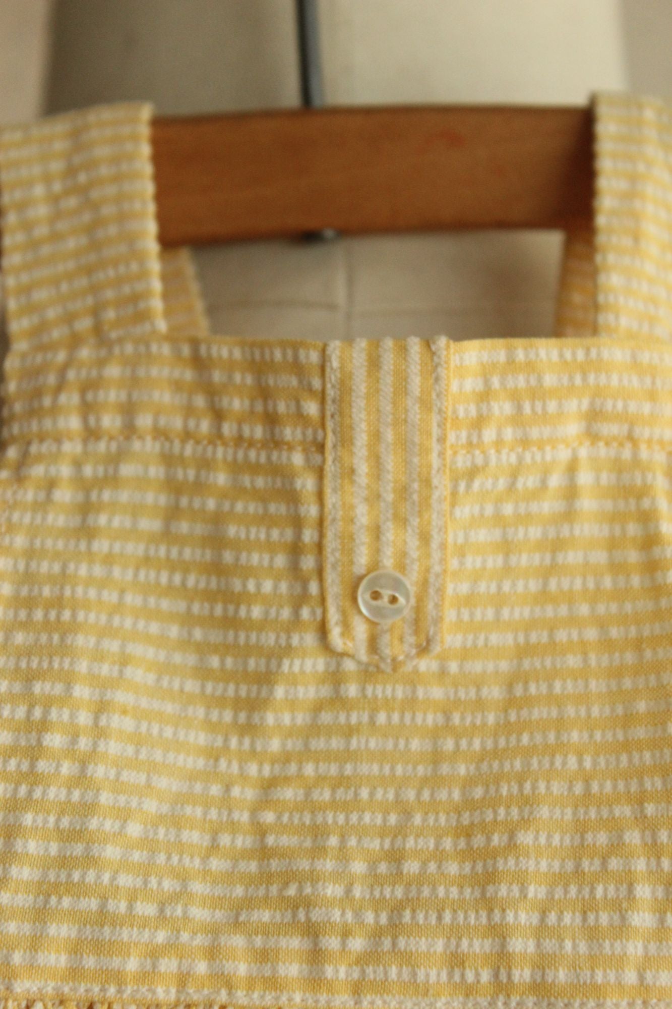 Vintage 1950s Yellow and White Cotton Baby Dress