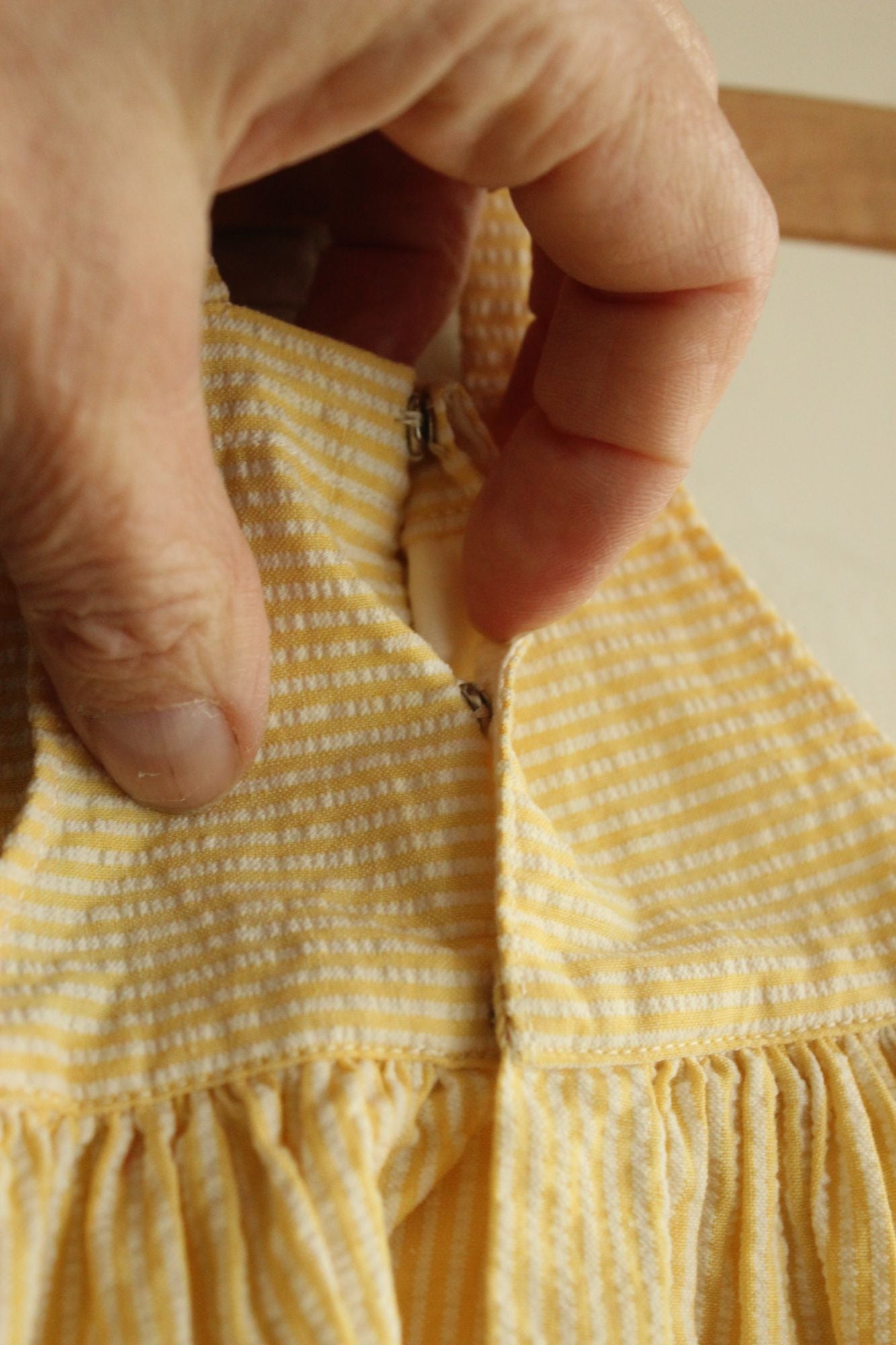 Vintage 1950s Yellow and White Cotton Baby Dress