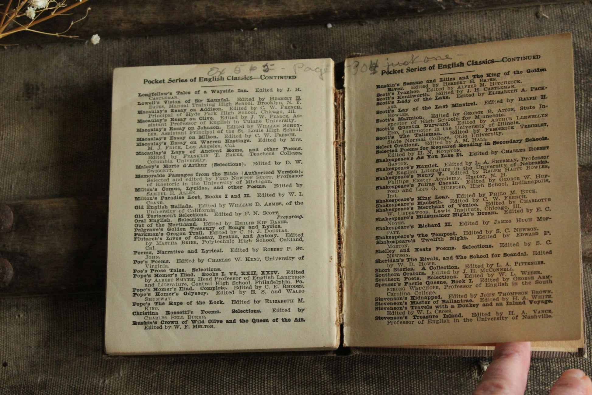 Vintage 1910s Book,"Poems, Narrative and Lyrical, Required for College Entrance" by Robert P. St John