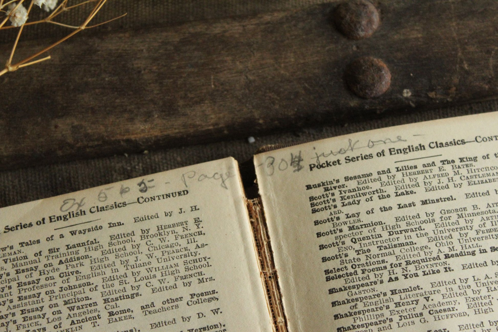 Vintage 1910s Book,"Poems, Narrative and Lyrical, Required for College Entrance" by Robert P. St John