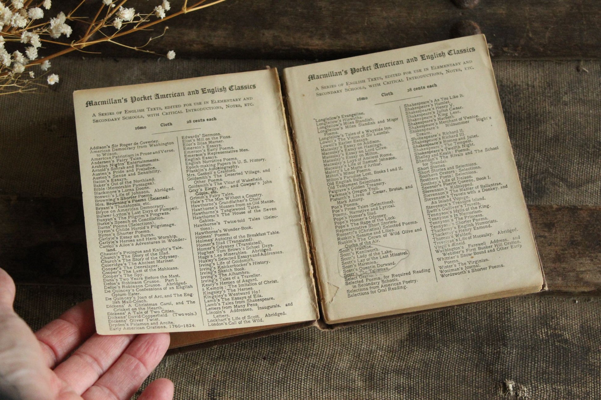 Vintage 1910s Book,"Poems, Narrative and Lyrical, Required for College Entrance" by Robert P. St John