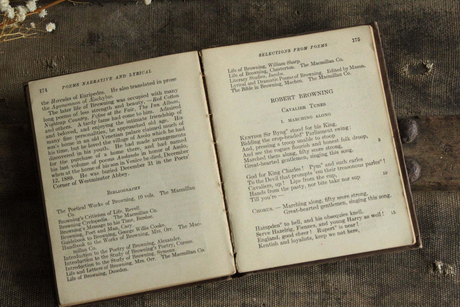 Vintage 1910s Book,"Poems, Narrative and Lyrical, Required for College Entrance" by Robert P. St John