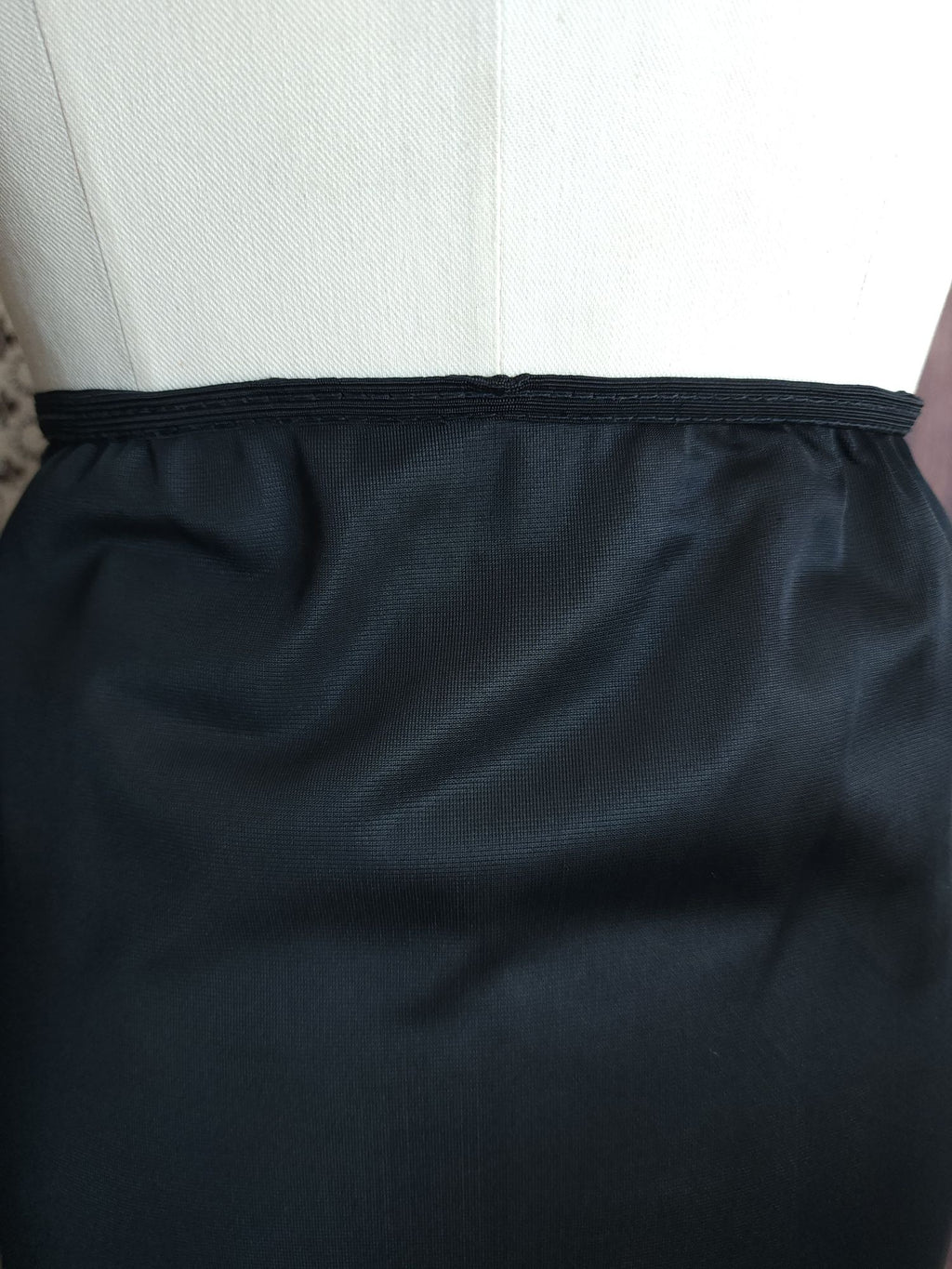 Vintage 1960s 1970s Carol Brent Black Nylon Half Slip with Shamrock