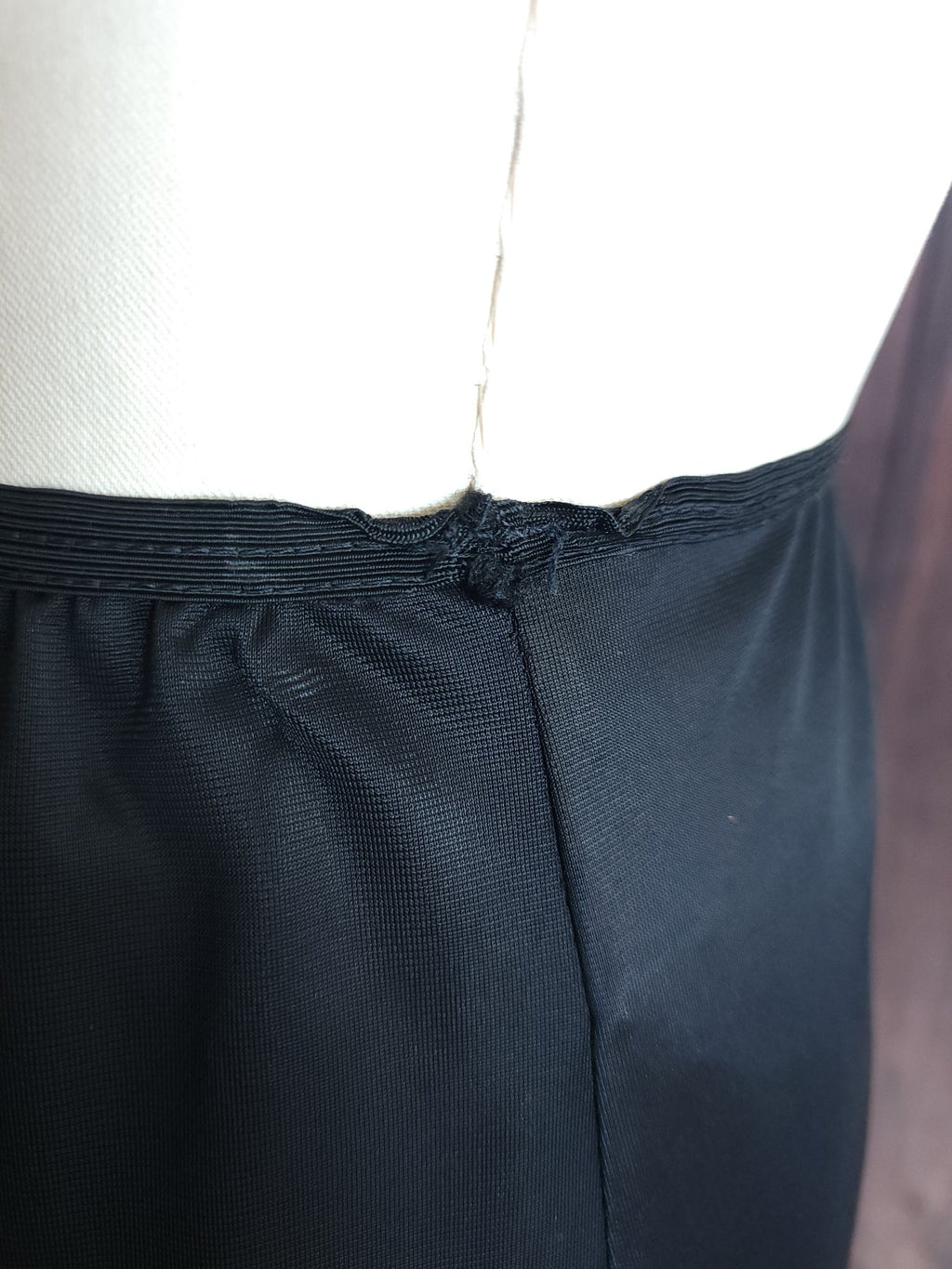Vintage 1960s 1970s Carol Brent Black Nylon Half Slip with Shamrock